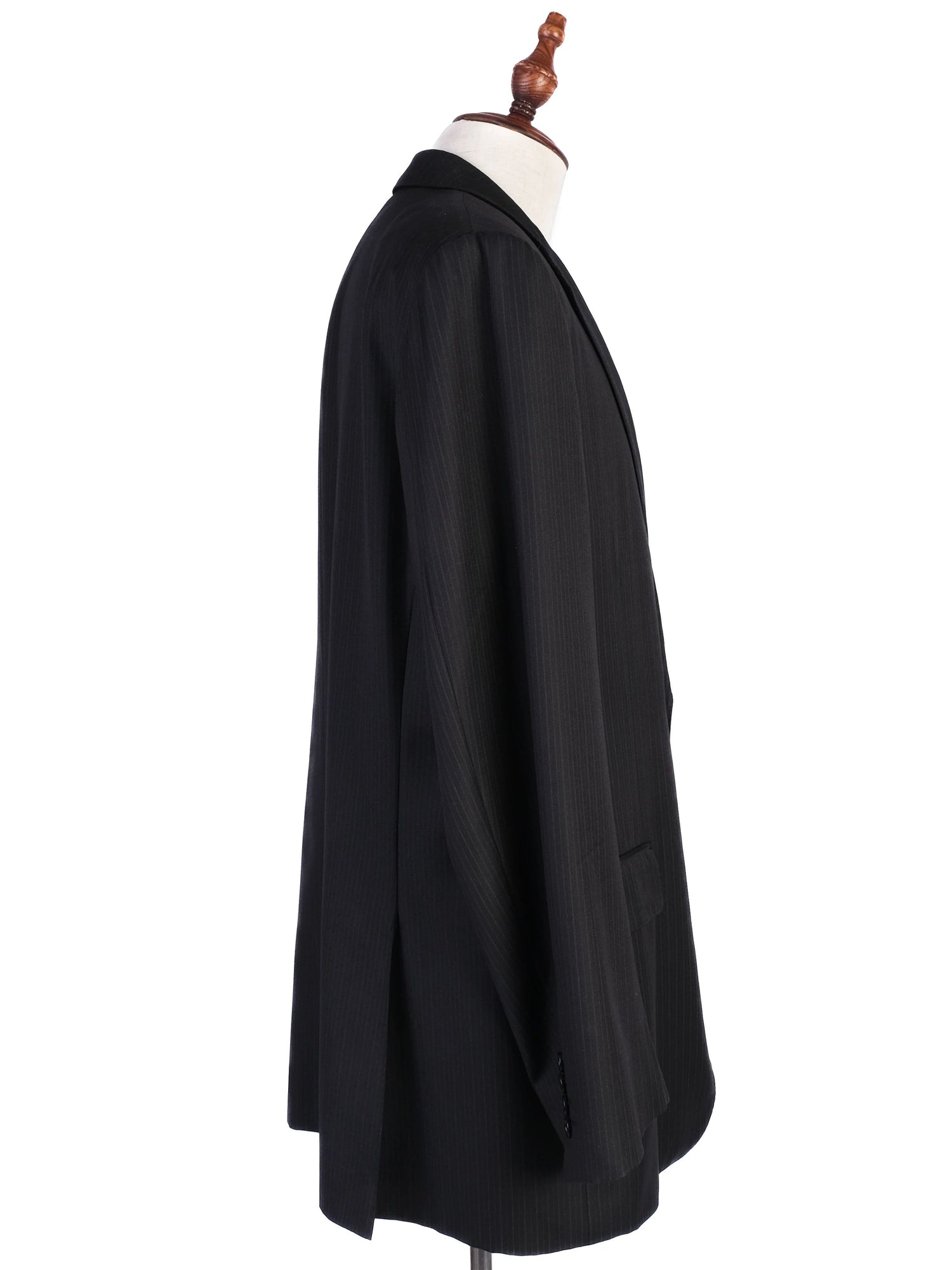 Excellent Canali Black Wool Pinstripe Suit Jacket Size XXL