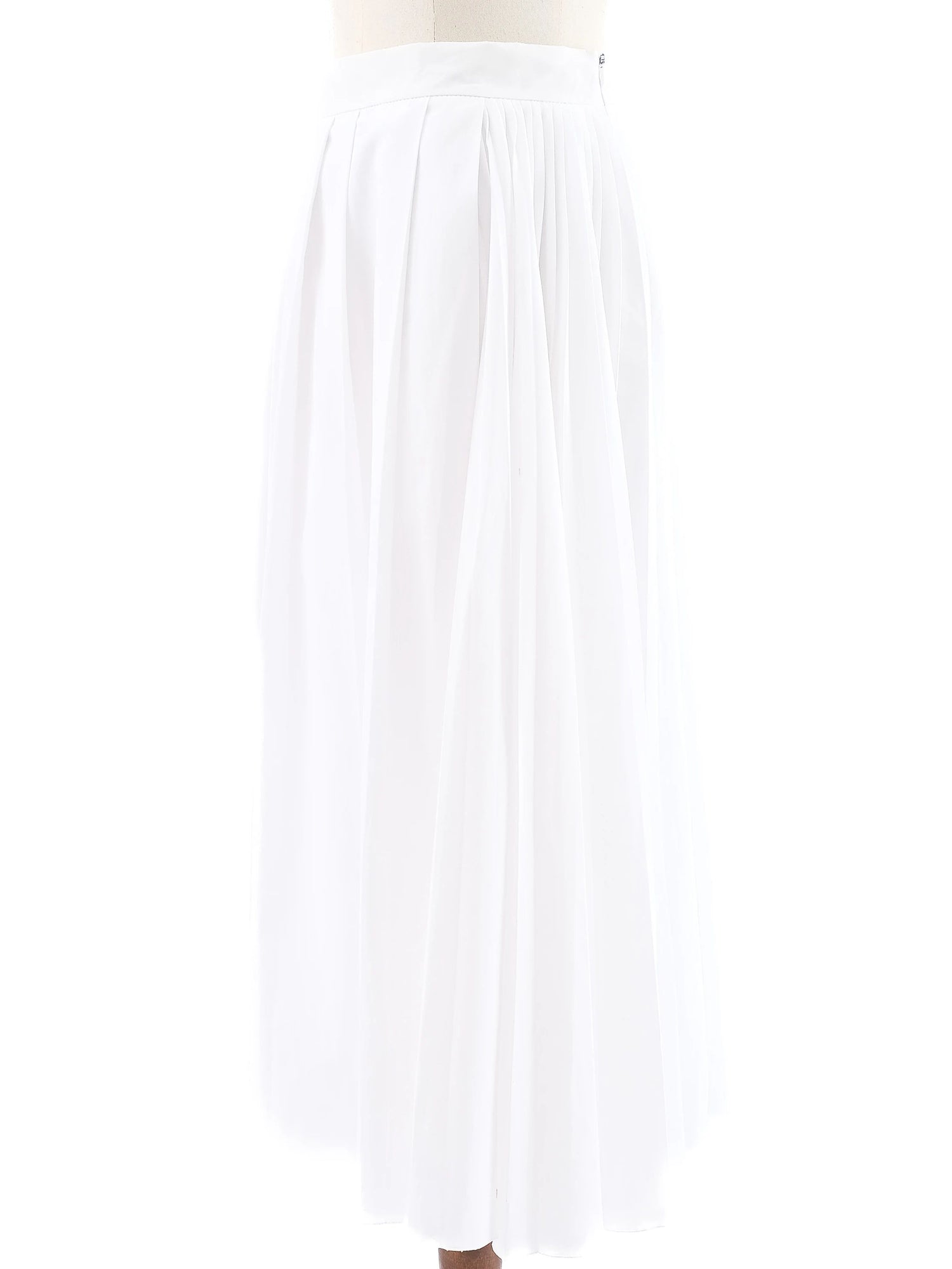 NEW Sportmax White Pleated Midi Skirt with Side Zipper Size N/A