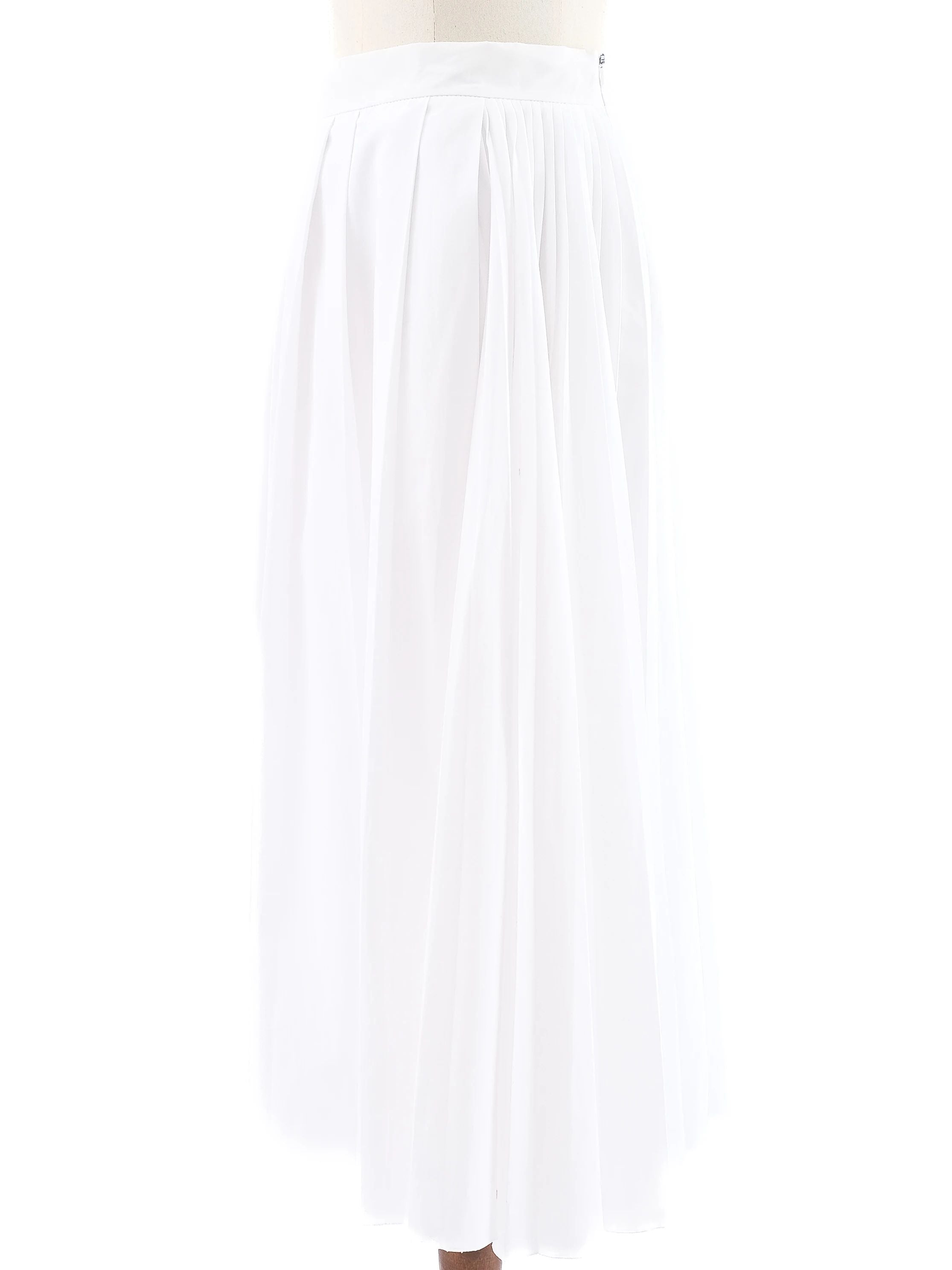 NEW Sportmax White Pleated Midi Skirt with Side Zipper Size N/A
