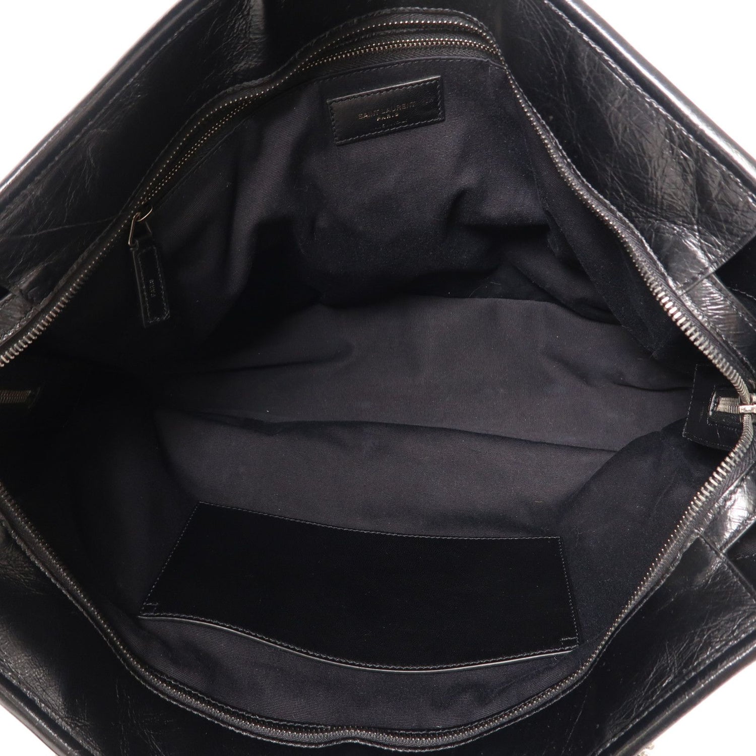 Yves Saint Laurent Cowhide Leather Niki Large Silver Shoulder Bag Black Calfskin (cowhide) Pmr 504