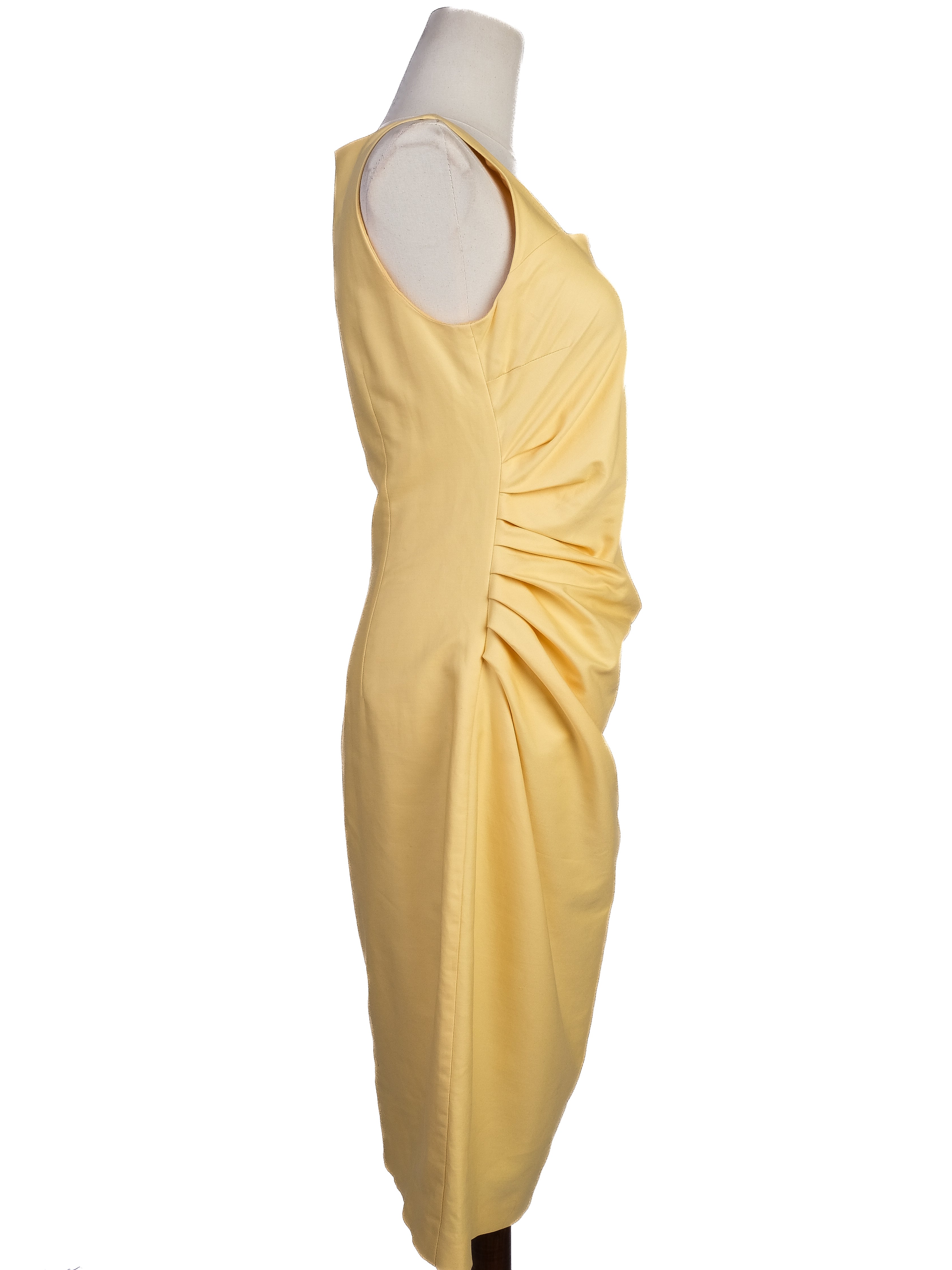 Max Mara Yellow Silk Dress Sleeveless Excellent Condition