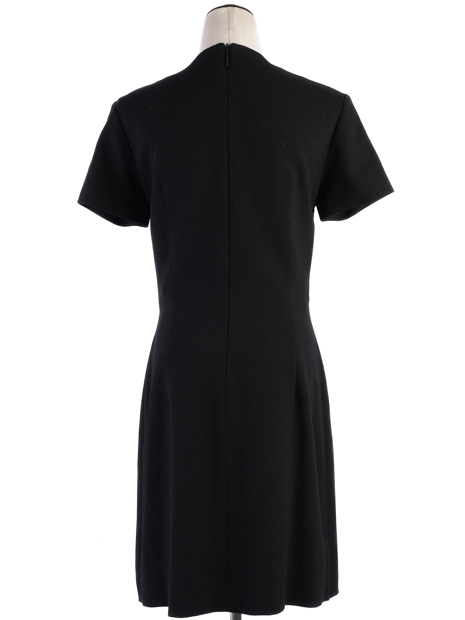 Excellent Christopher Kane Black Wool Dress Size M with Unique Design