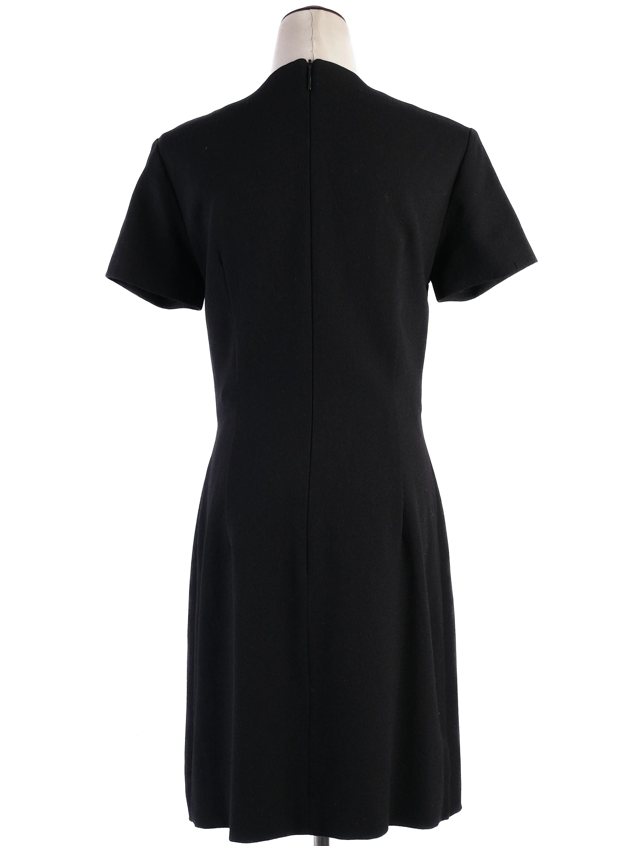 Excellent Christopher Kane Black Wool Dress Size M with Unique Design