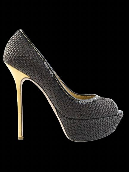 NEW Sergio Rossi Black Leather High-Heeled Shoes Size 38