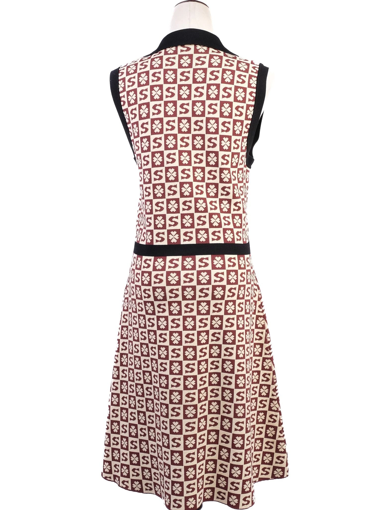 Excellent Sandro Sleeveless Dress Red Floral Pattern Size S