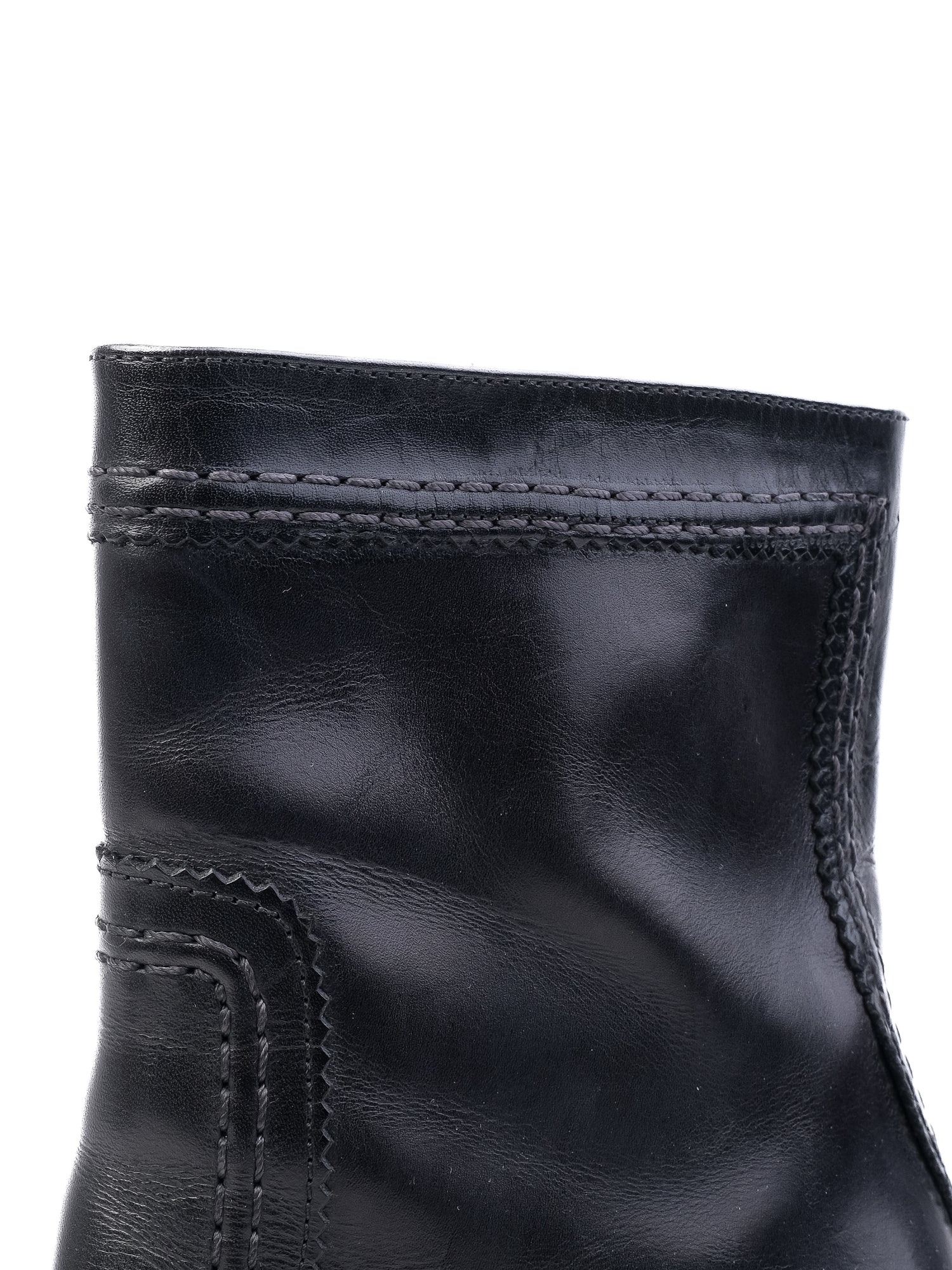 Excellent Jil Sander Black Leather High-Heeled Ankle Boots Size 40