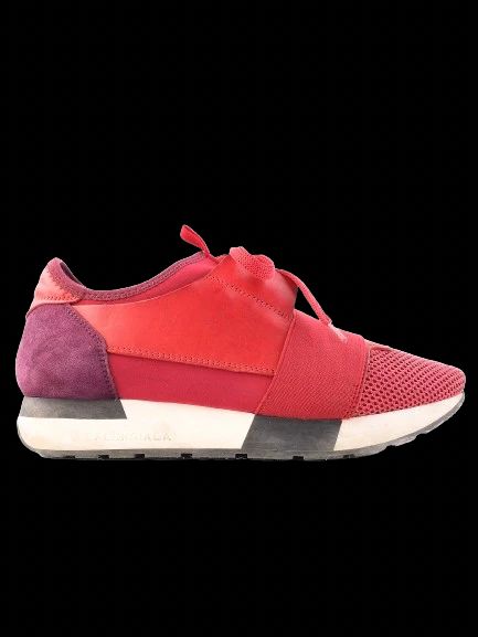 Excellent Balenciaga Red Purple Sneakers Size 38 Fabric