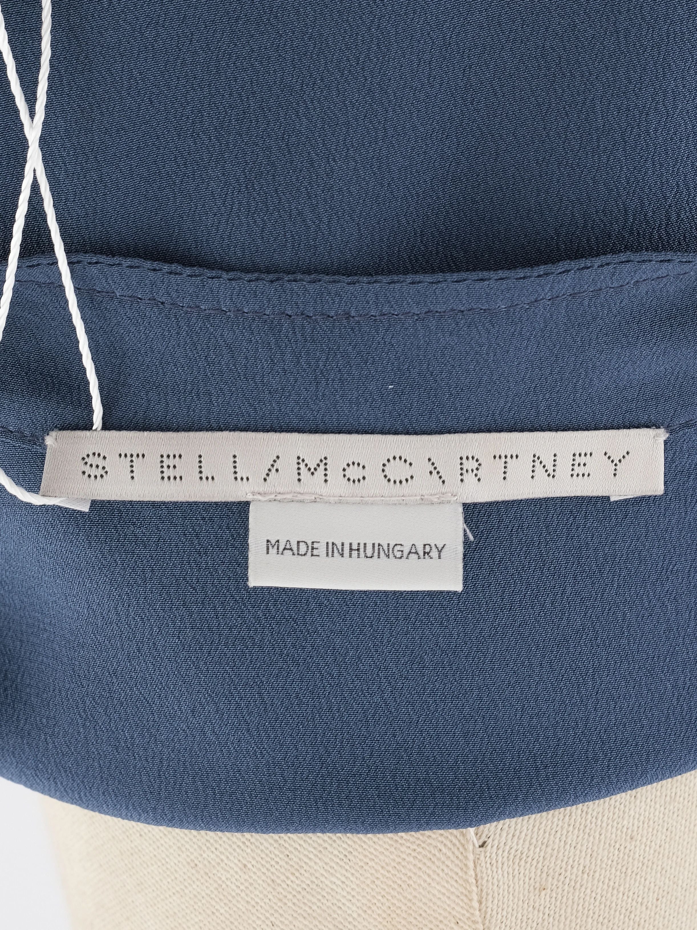 Excellent Stella McCartney Blue Silk Blouse Size XS Long Sleeve