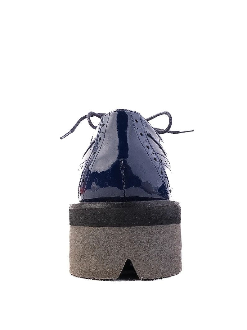 NEW Giorgio Fabiani Blue Patent Leather Lace-Up Shoes Size 36