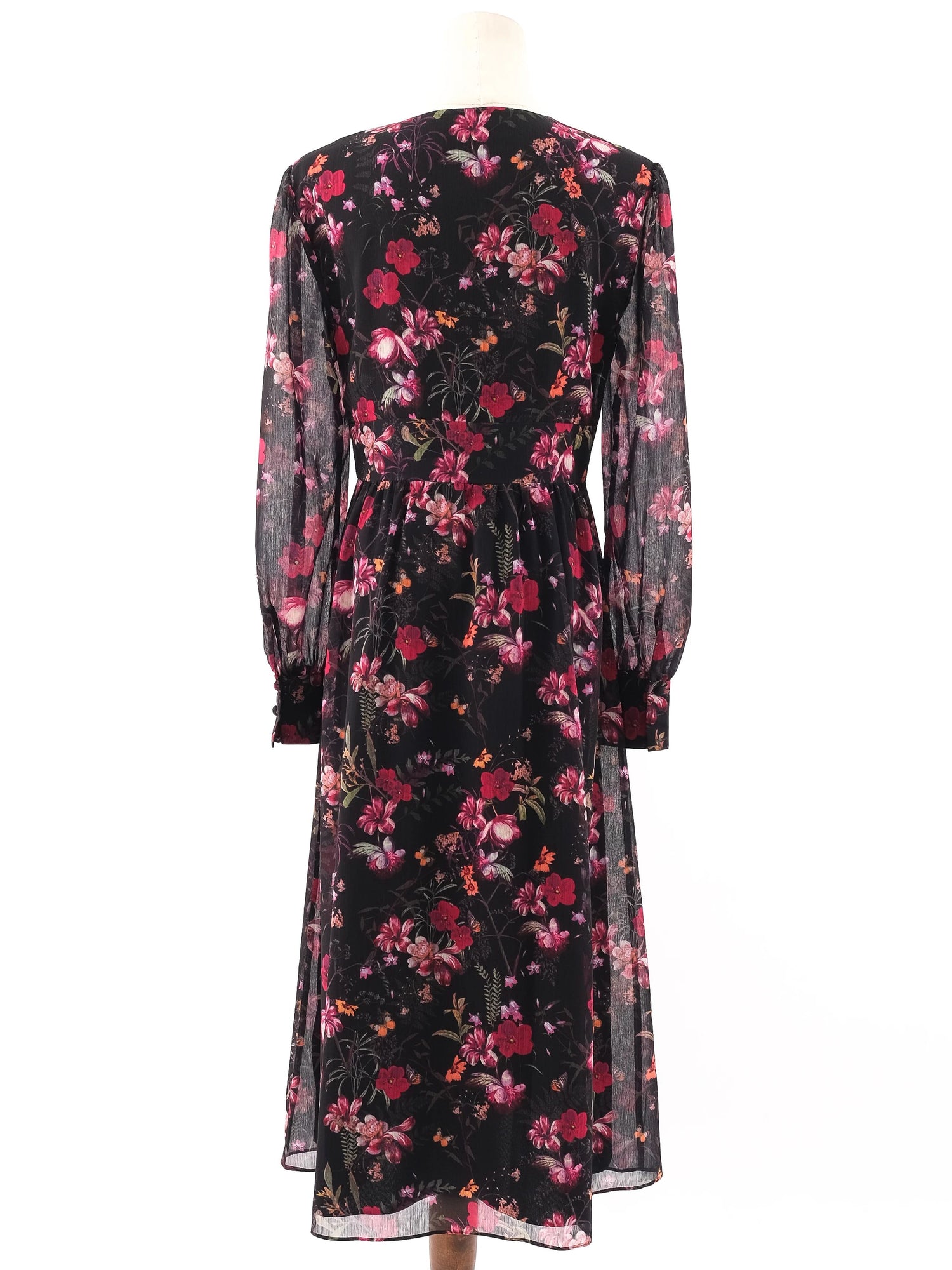 Excellent Ted Baker Floral Long-Sleeved Dress Size M