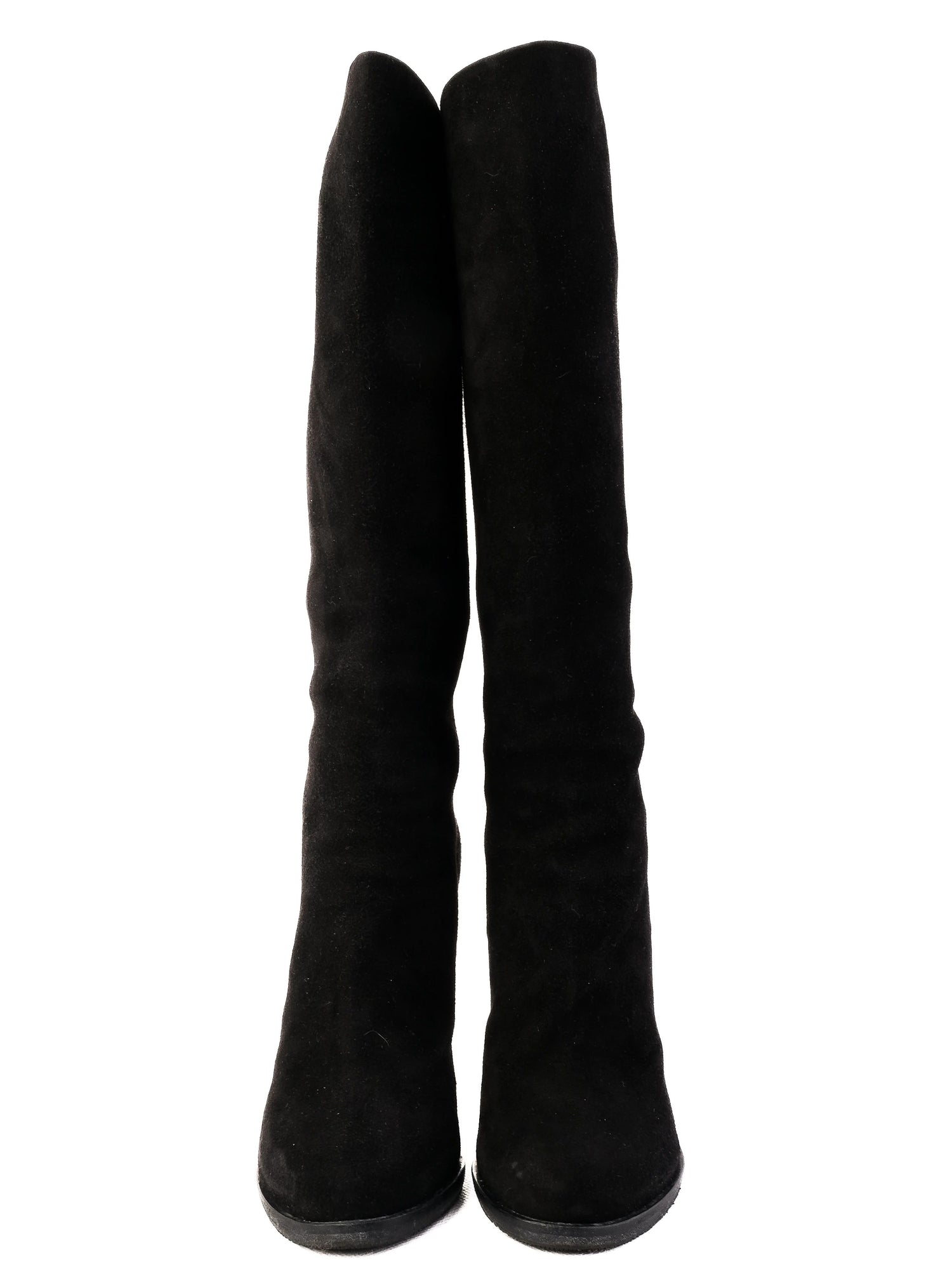 Excellent Givenchy Black Leather High-Heeled Boots Size 35