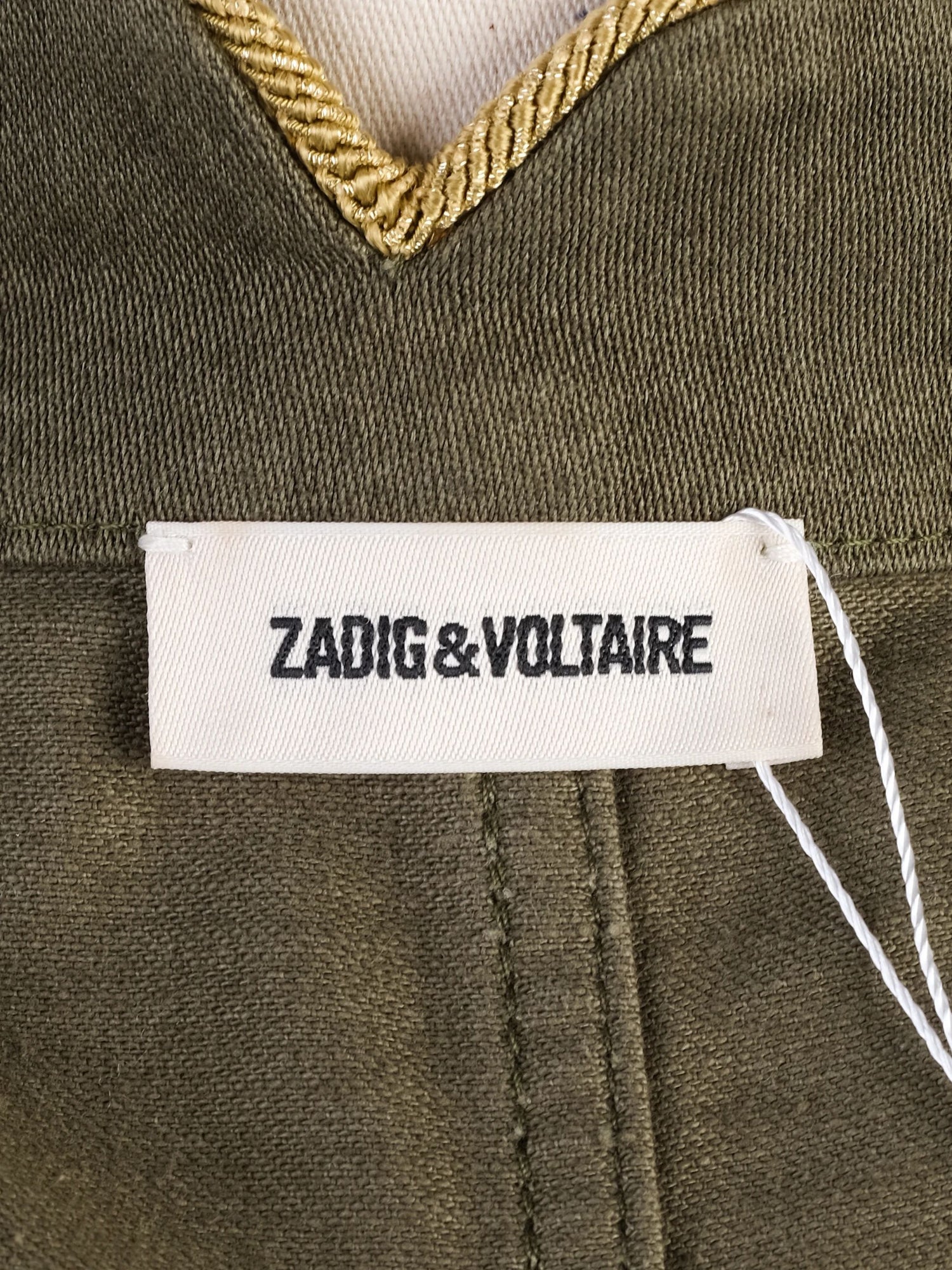 Excellent Zadig&Voltaire Olive Green Military-Style Jacket Size S
