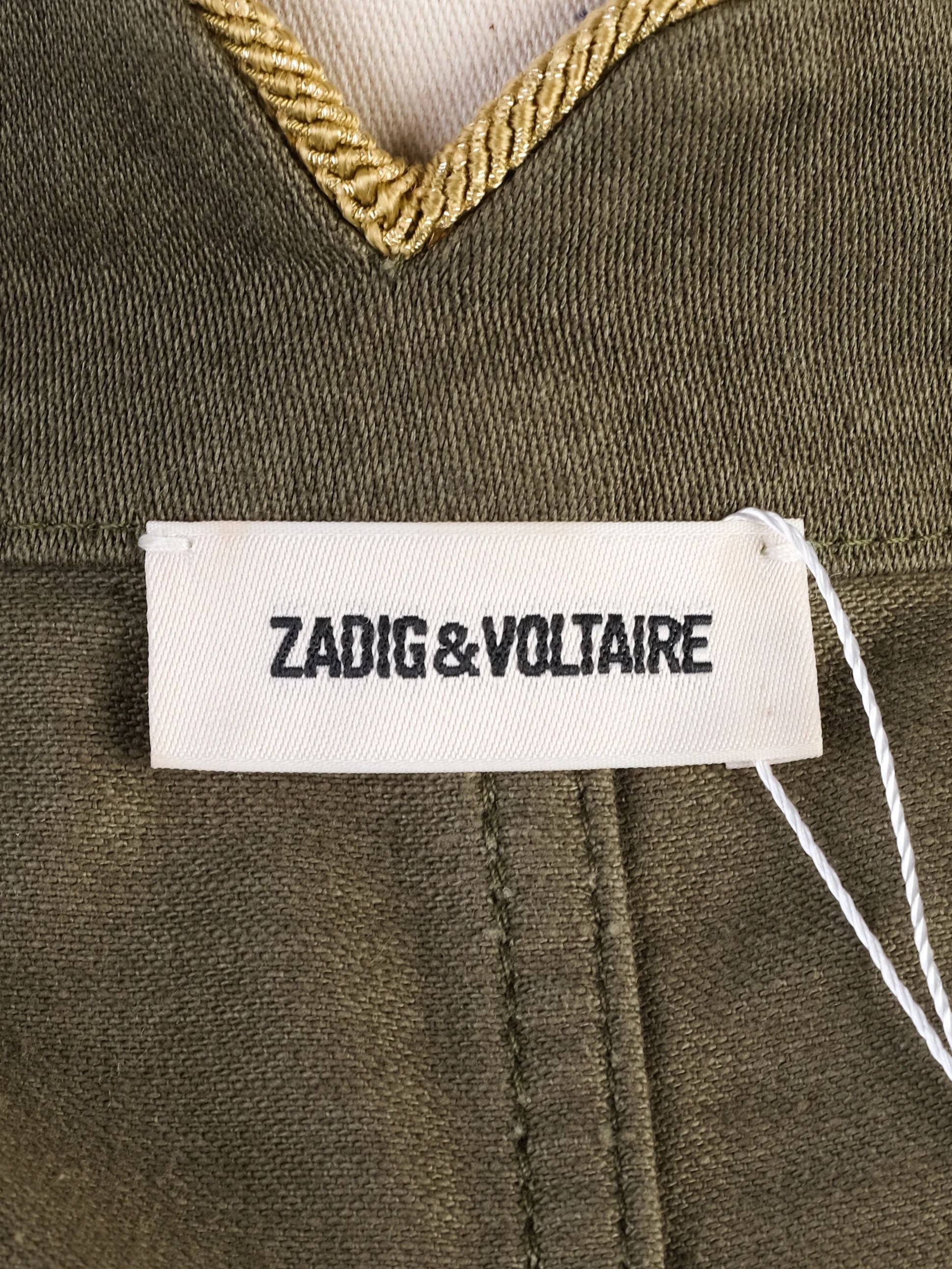 Excellent Zadig&Voltaire Olive Green Military-Style Jacket Size S