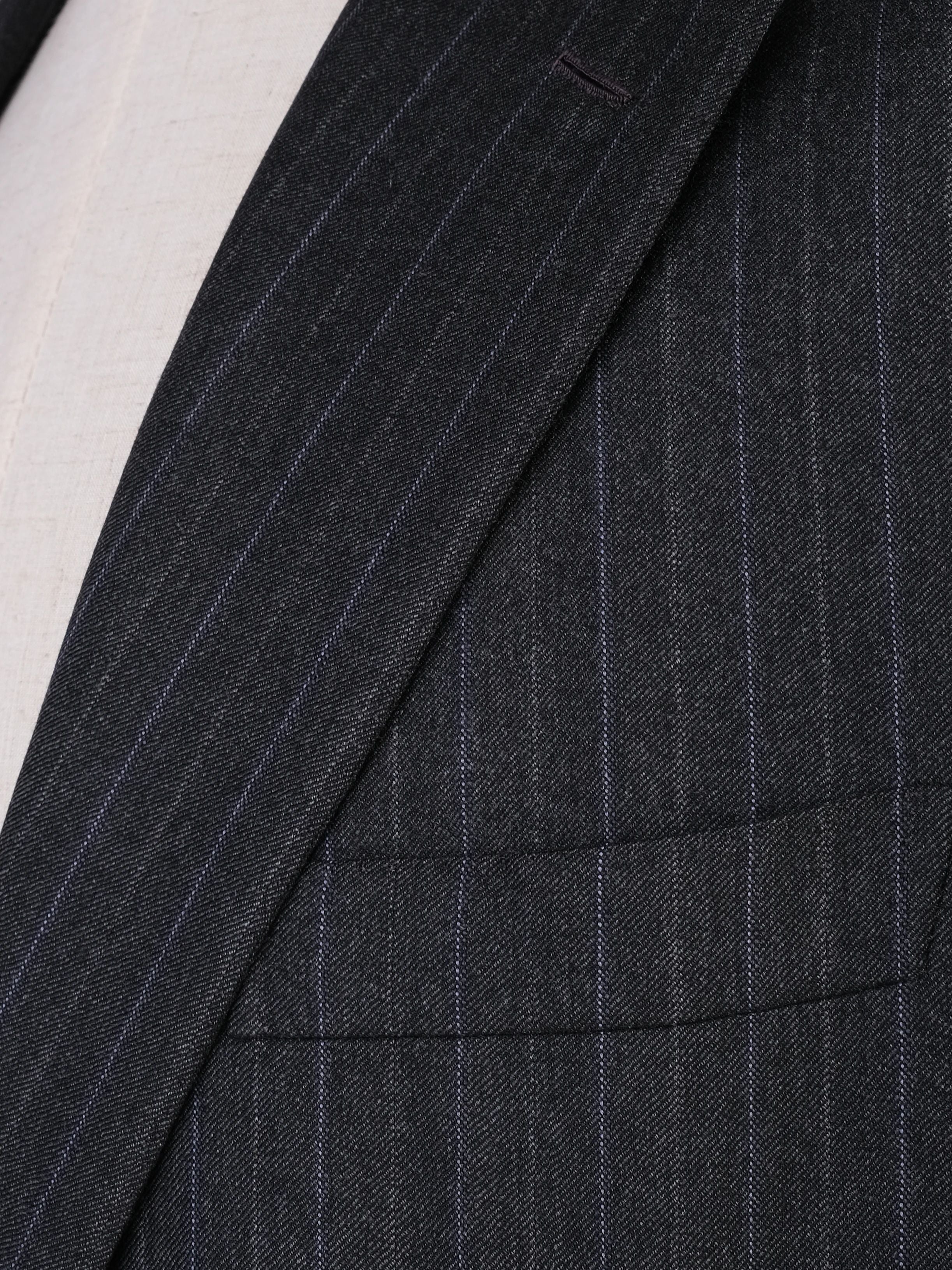 Excellent BRIONI Black Wool Pinstripe Suit Jacket Size XXL