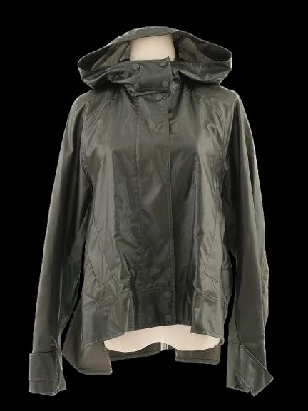 Excellent Sportmax Green Wool Hooded Jacket Size L with Pockets