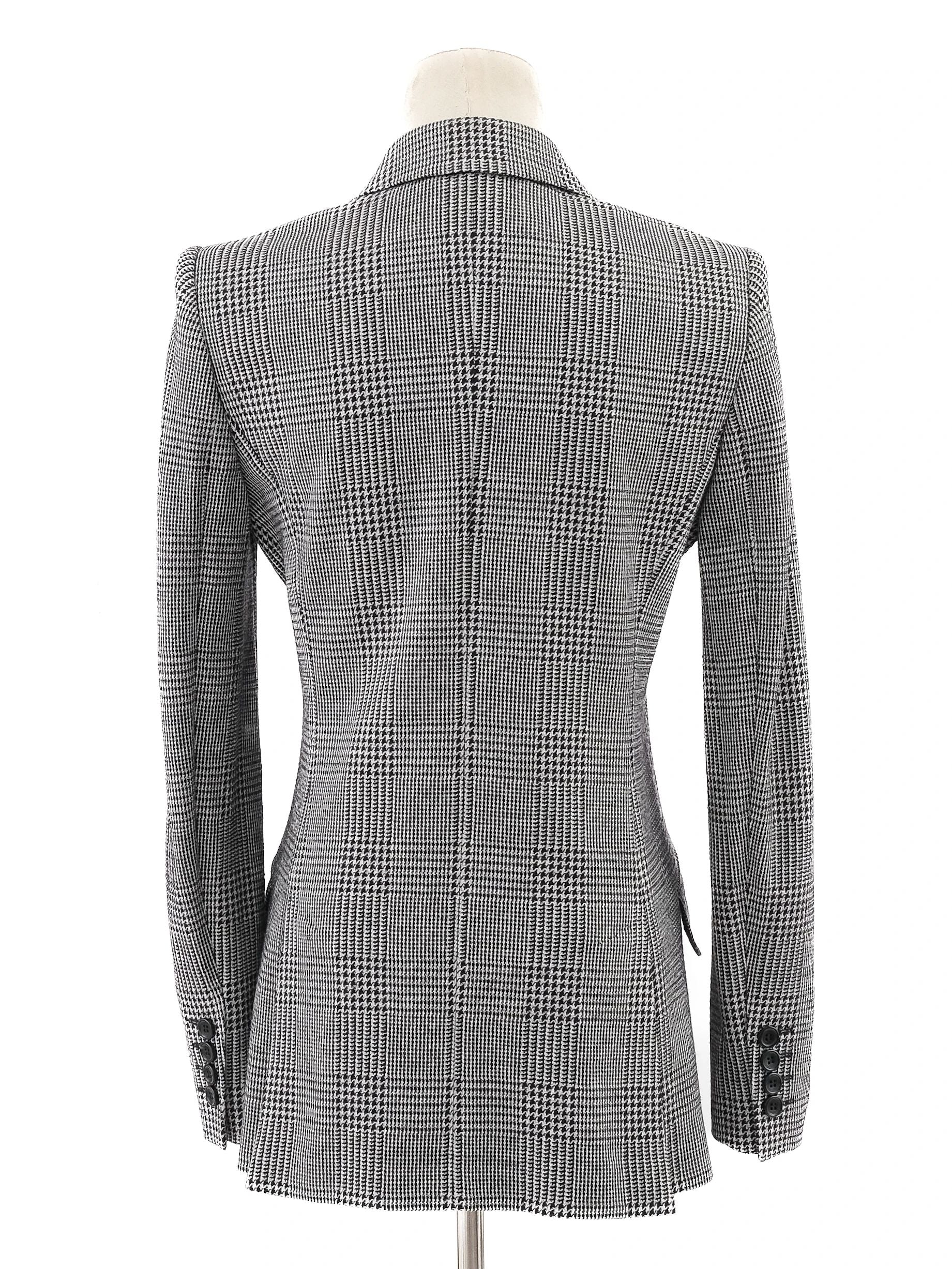 Excellent Max Mara Gray Wool Double-Breasted Blazer Size S