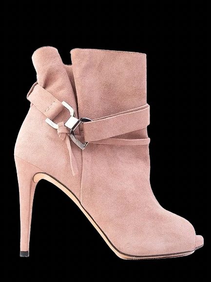 Excellent Stuart Weitzman Pink Leather High-Heeled Ankle Boots Size 37