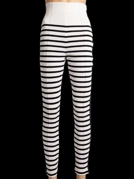 NEW By Malene Birger Striped Pants XS Black White Cotton