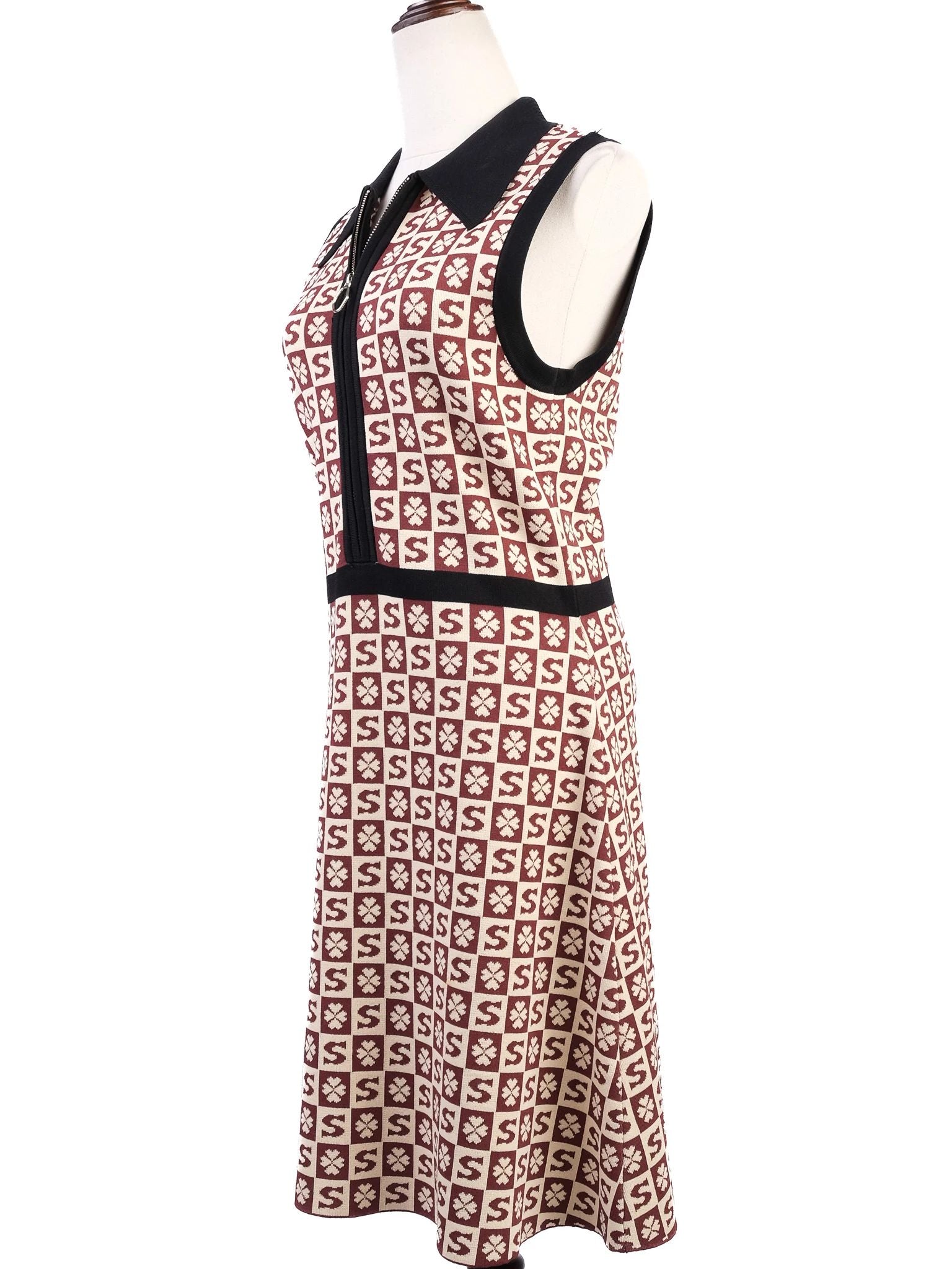 Excellent Sandro Sleeveless Dress Red Floral Pattern Size S