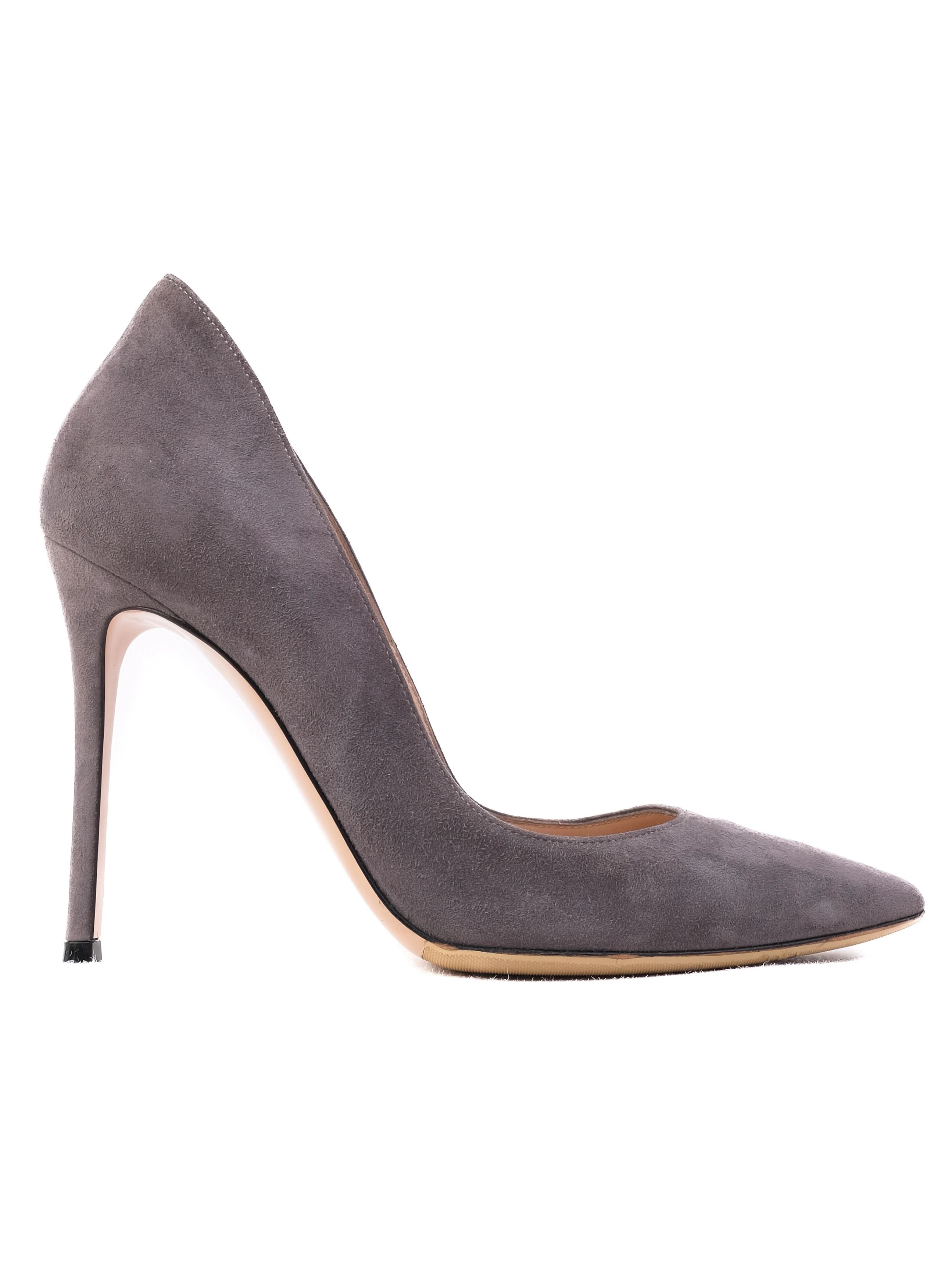 Excellent Gianvito Rossi Gray Leather High-Heeled Shoes Women Size N/A