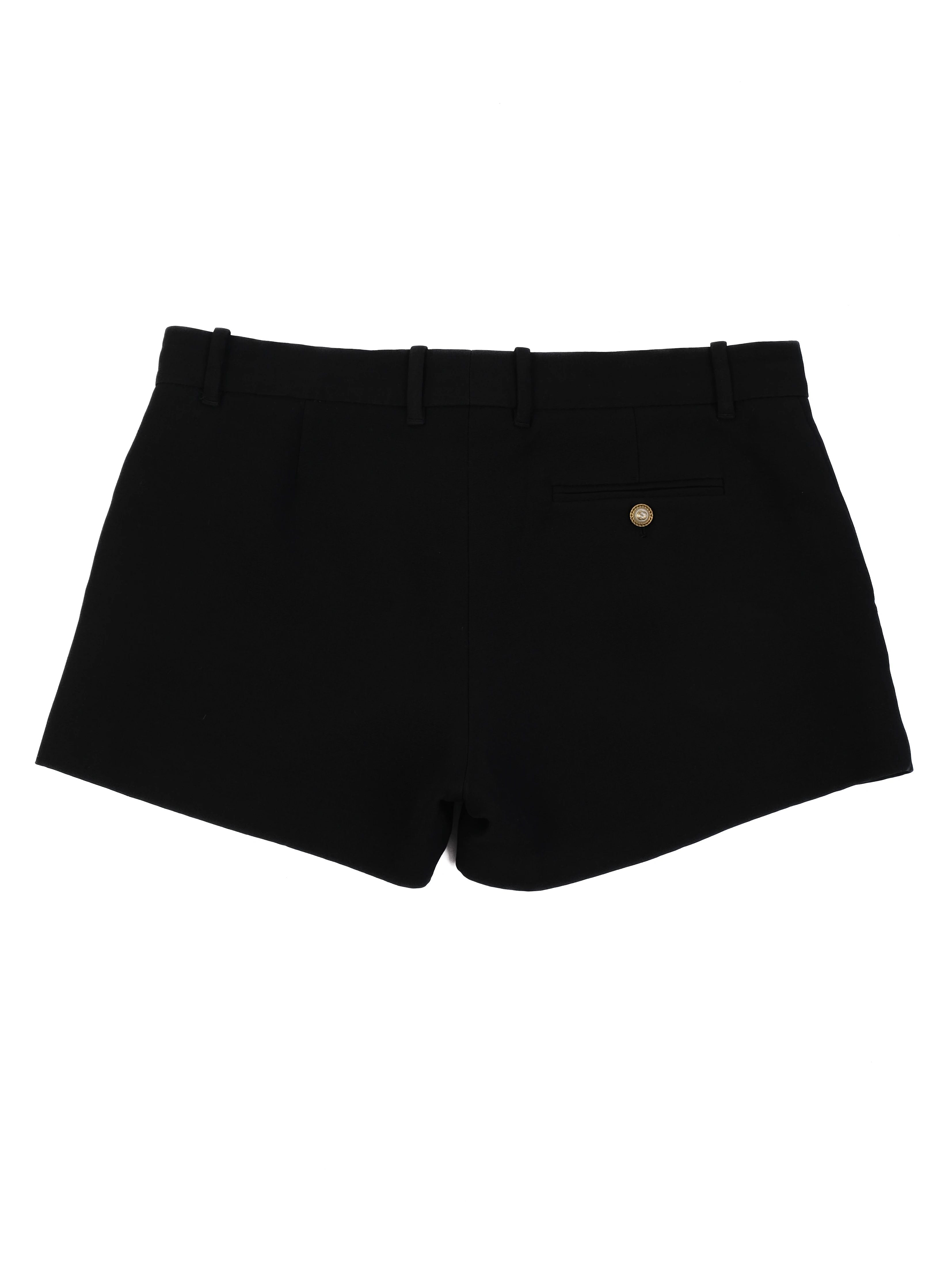 Excellent Gucci Black Wool Shorts for Women Made in Italy