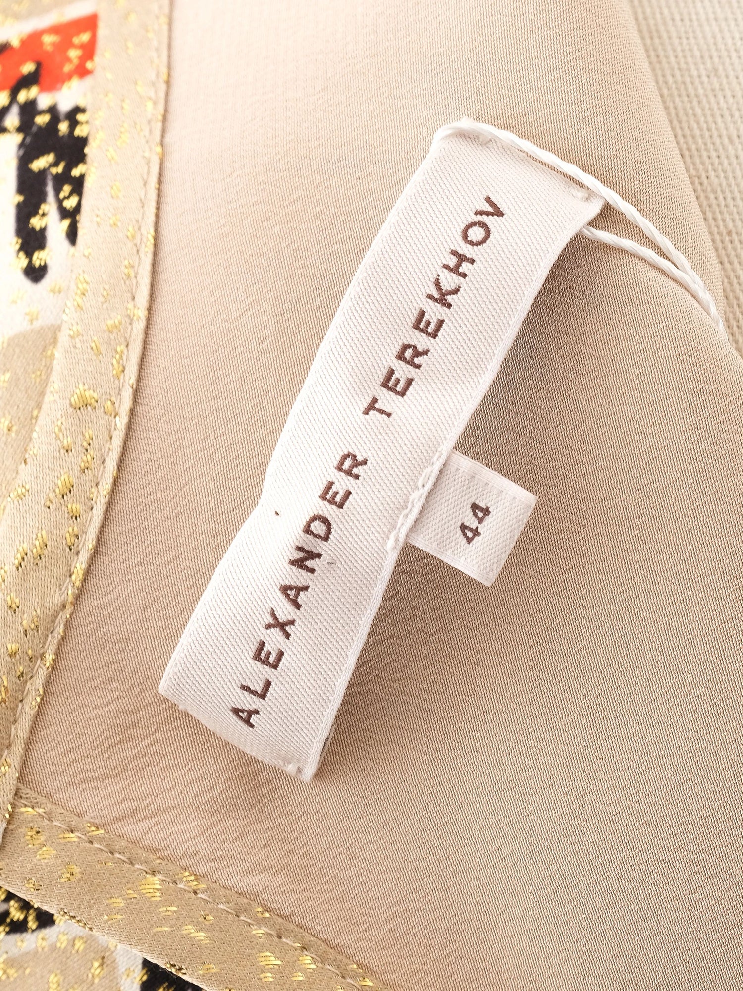 Excellent Alexander Terekhov Yellow Silk Dress with Bird Pattern
