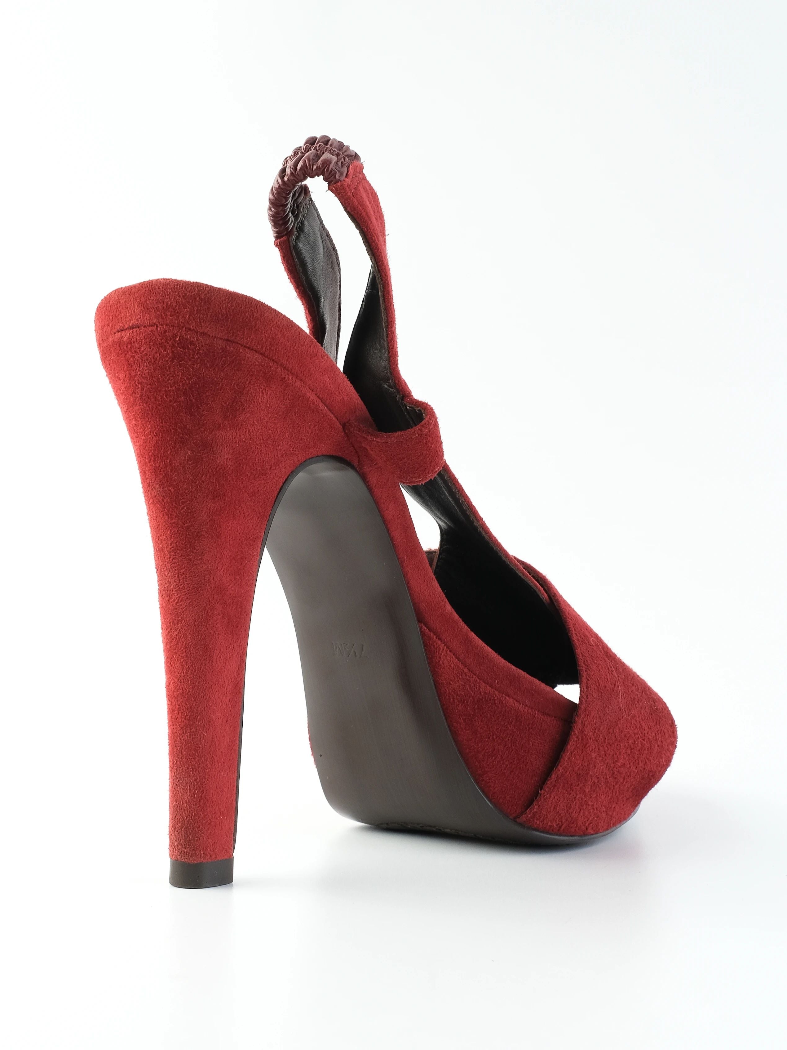 Excellent Diane von Furstenberg Red Leather Slingback Heels Size 37.5