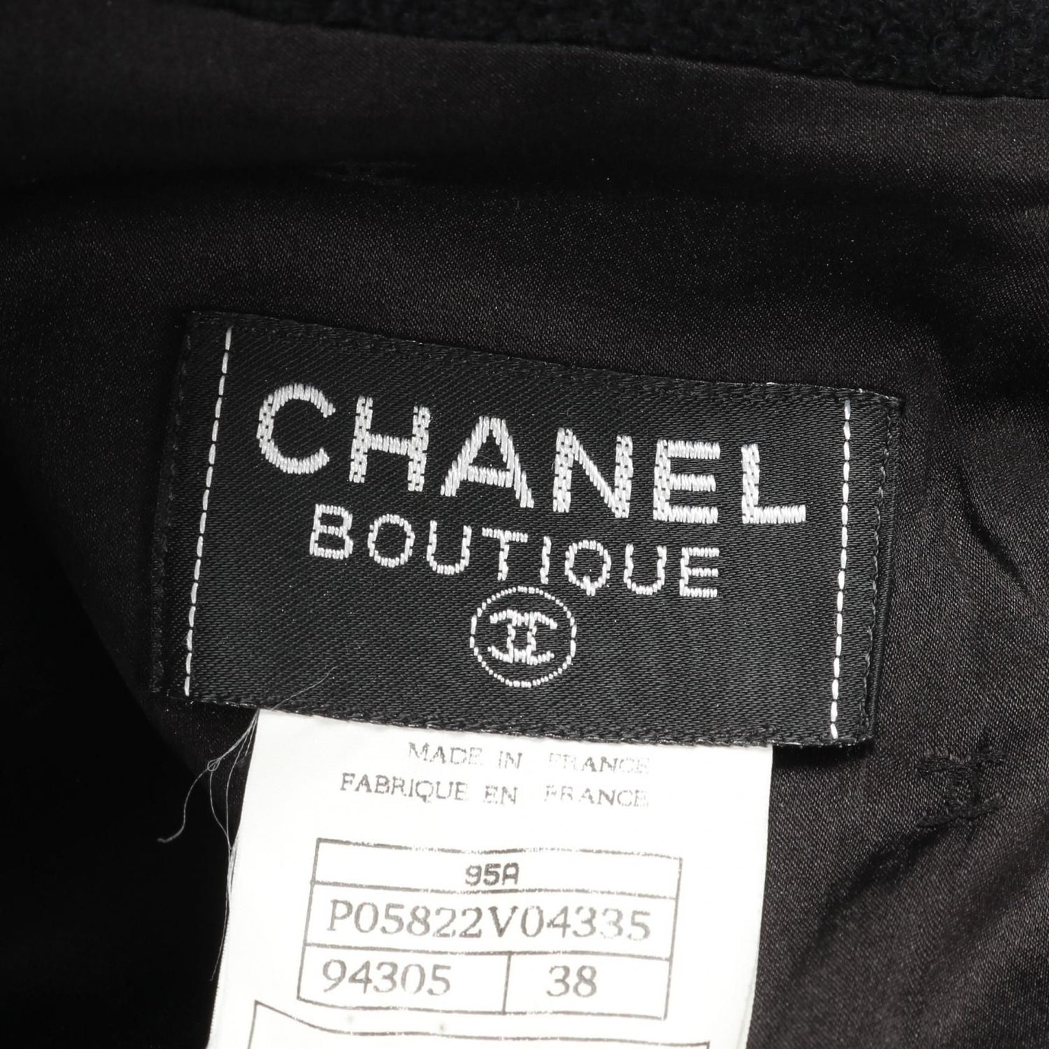 Chanel Black Coco Mark Button Dress Wool P 05822v 04335