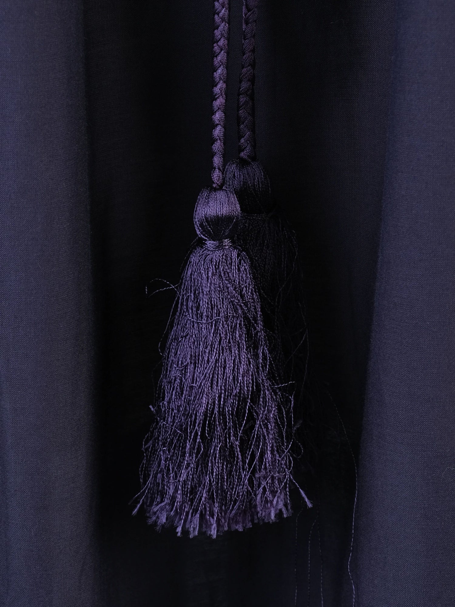 Excellent Thierry Colson Purple Silk Dress Size M with Tassels