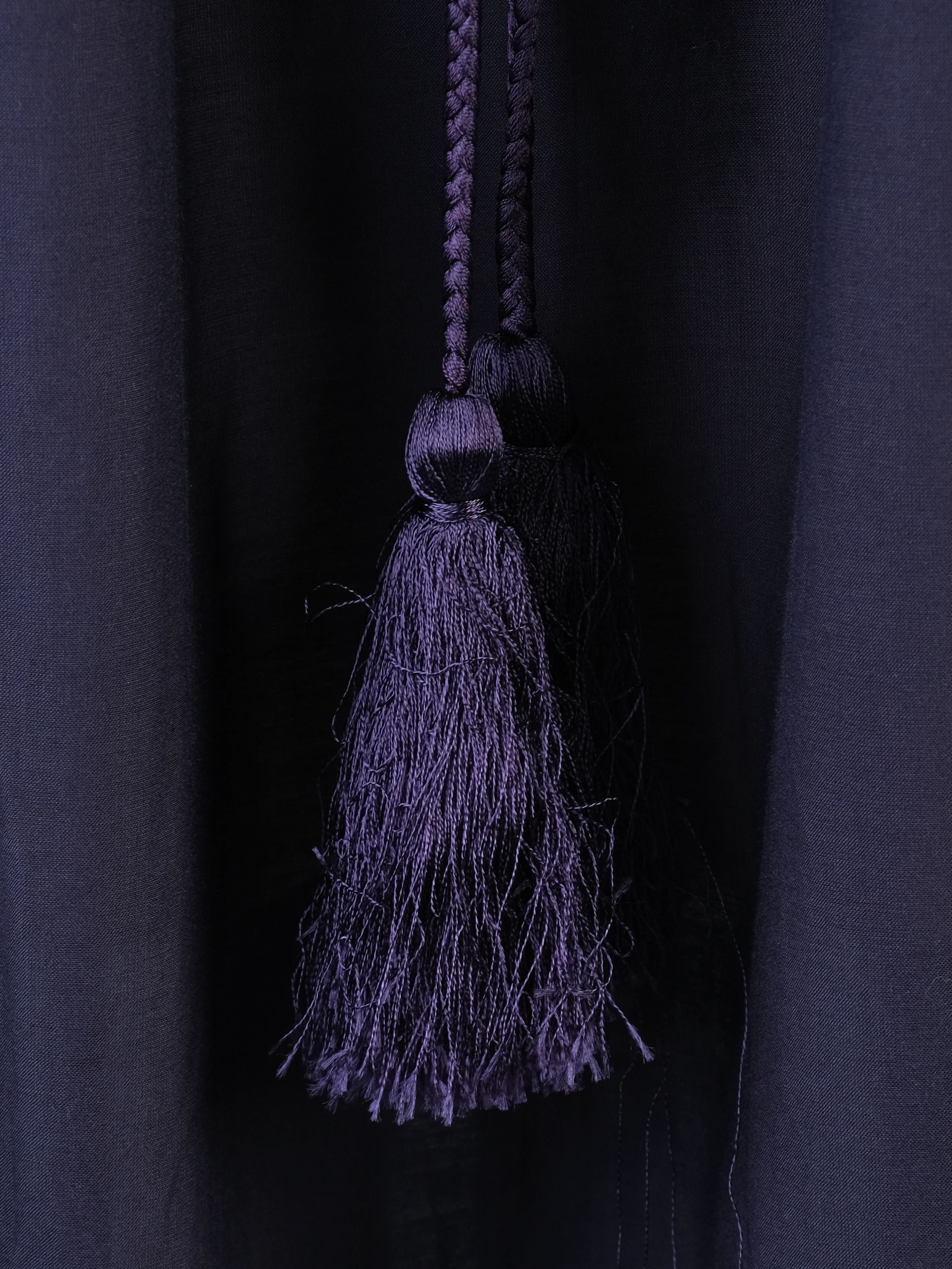 Excellent Thierry Colson Purple Silk Dress Size M with Tassels