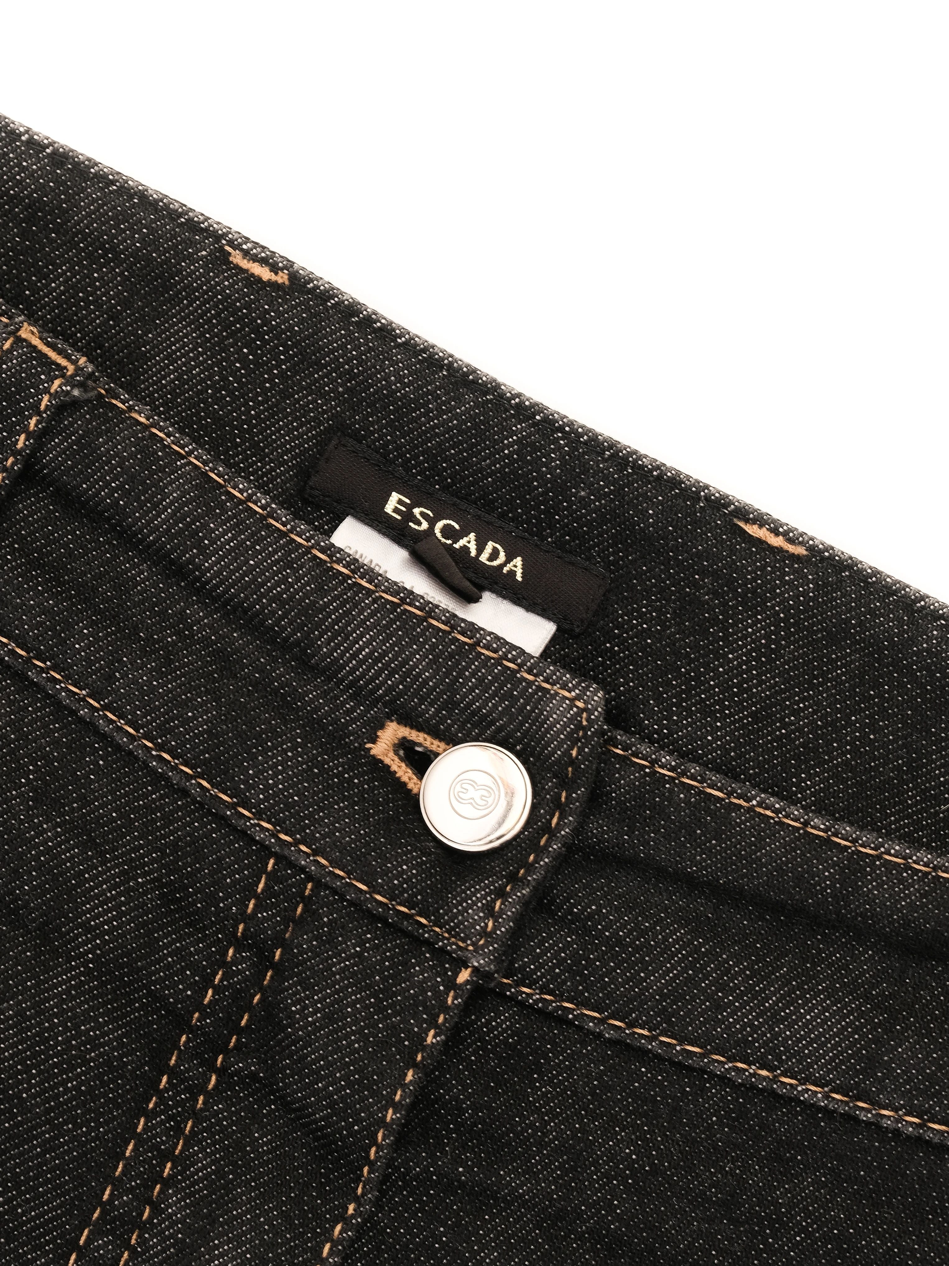 Excellent Escada Black Flare Jeans Size M Women&