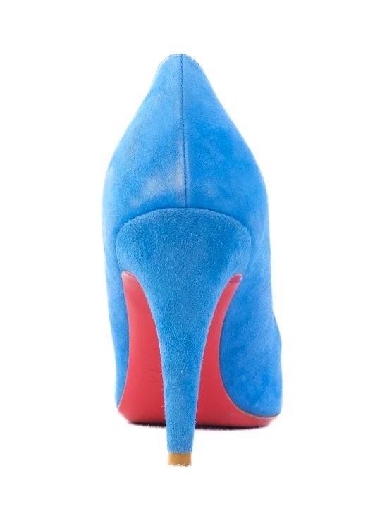 Excellent Christian Louboutin Blue Leather High-Heeled Shoes Size 38