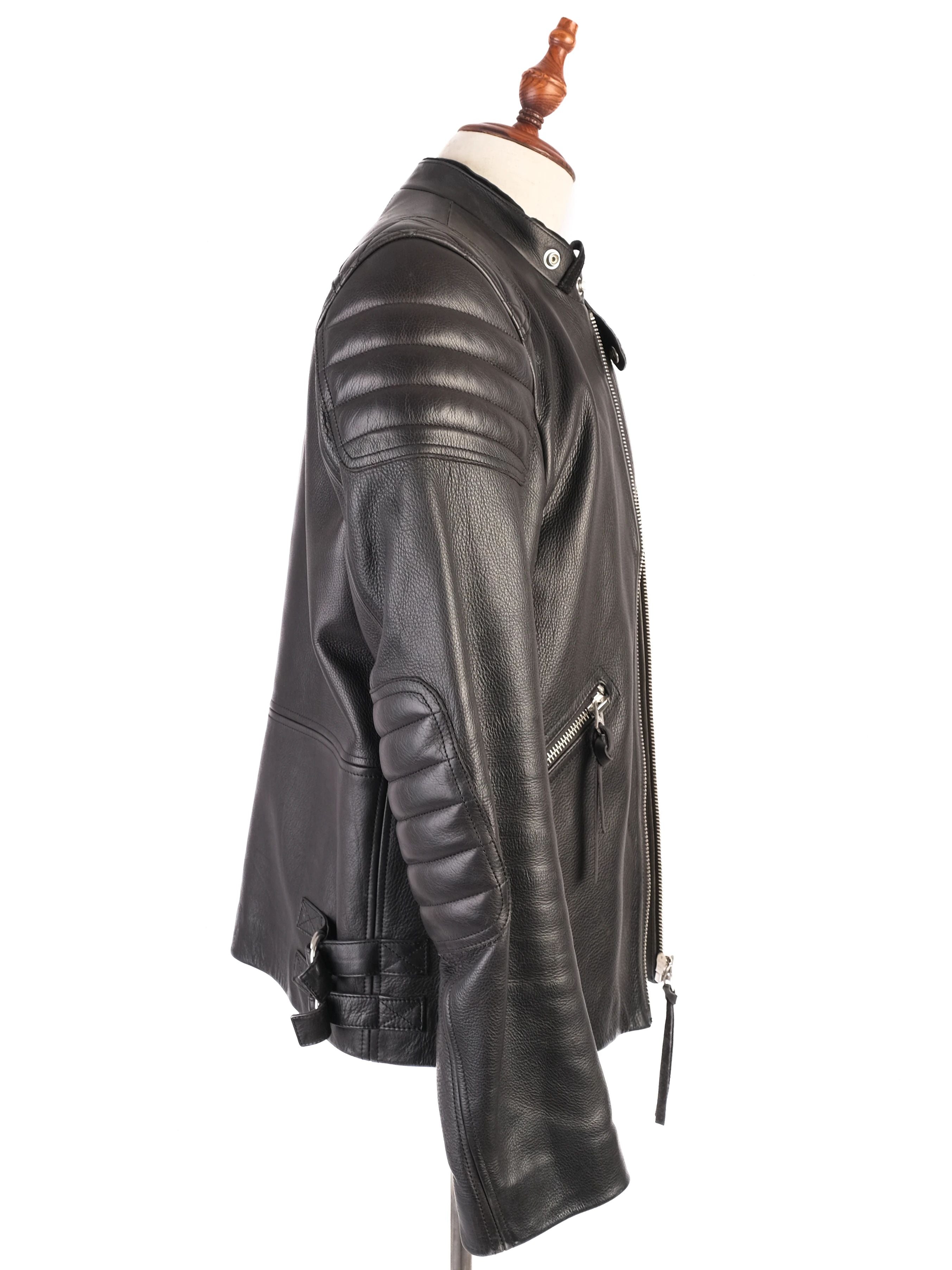 Excellent Acne Studios Black Leather Motorcycle Jacket Men