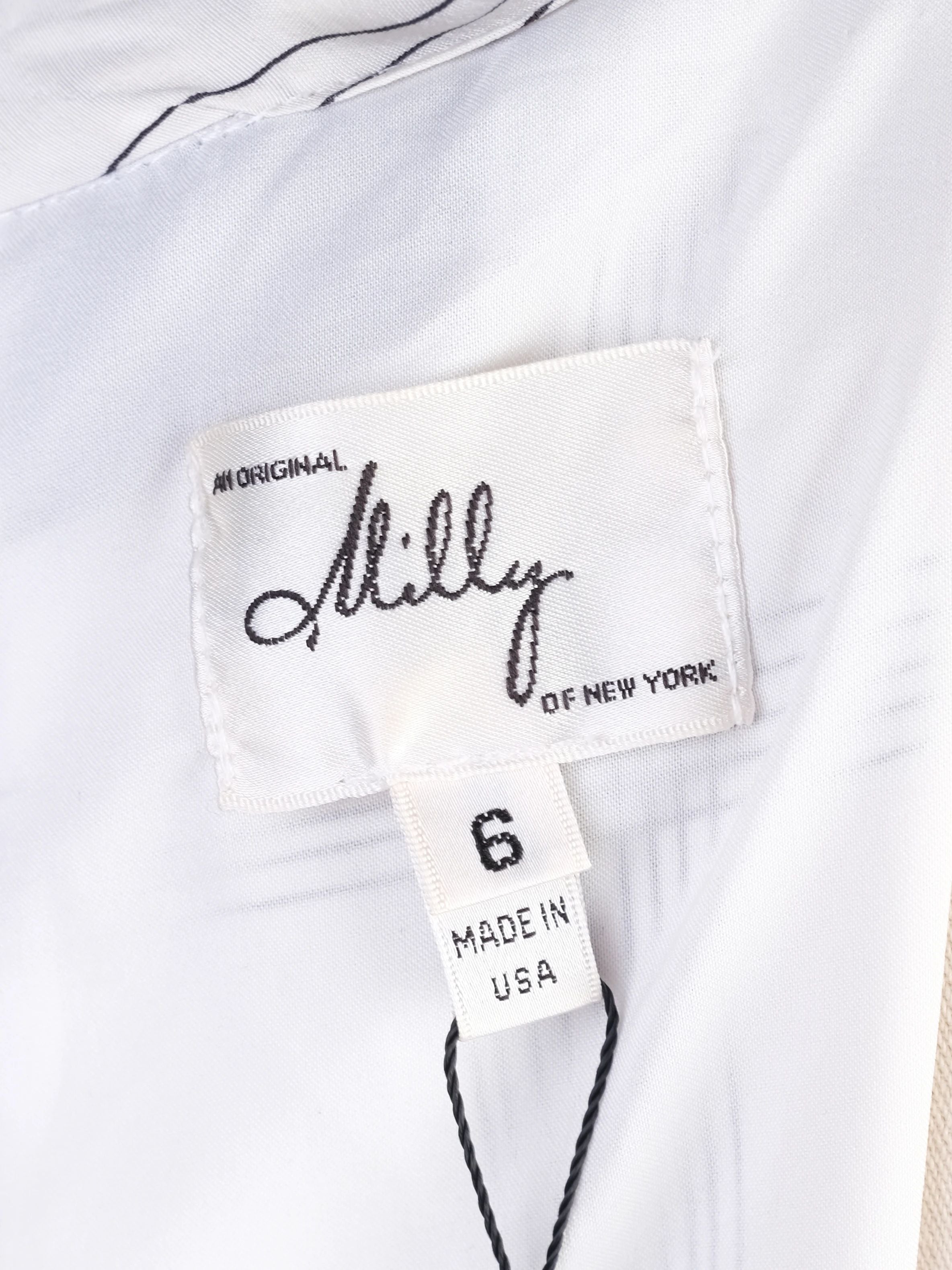 Excellent Milly Silk Sleeveless Dress M Black & White Checkered