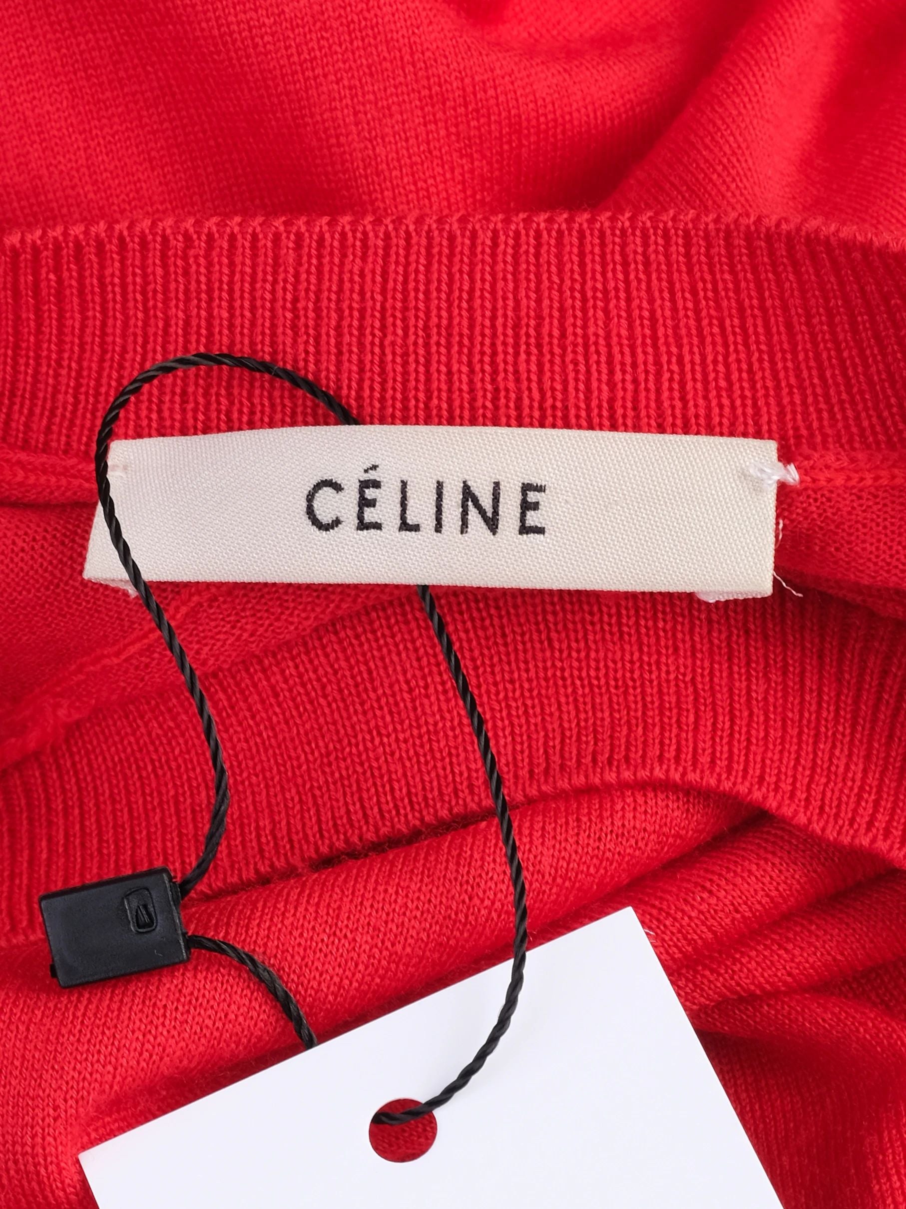 Excellent Celine Red Wool Sweater Size XS for Women