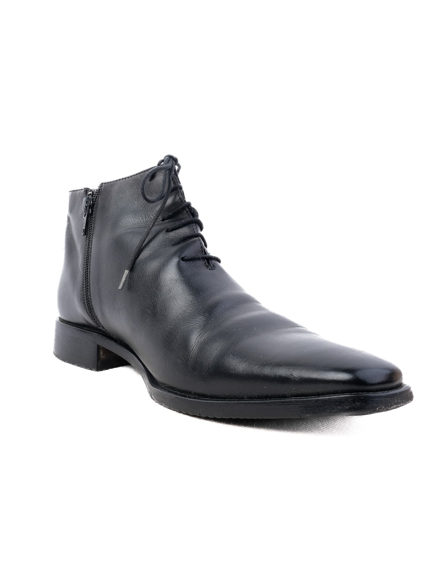 Excellent Aldo Brue Black Leather Dress Boots Size 43 with Zipper