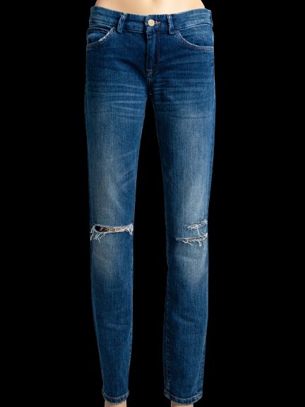 Excellent 7 For All Mankind Blue Distressed Jeans Size S