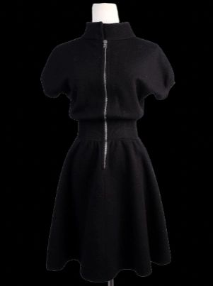 Excellent Emporio Armani Black Wool Dress Size 38