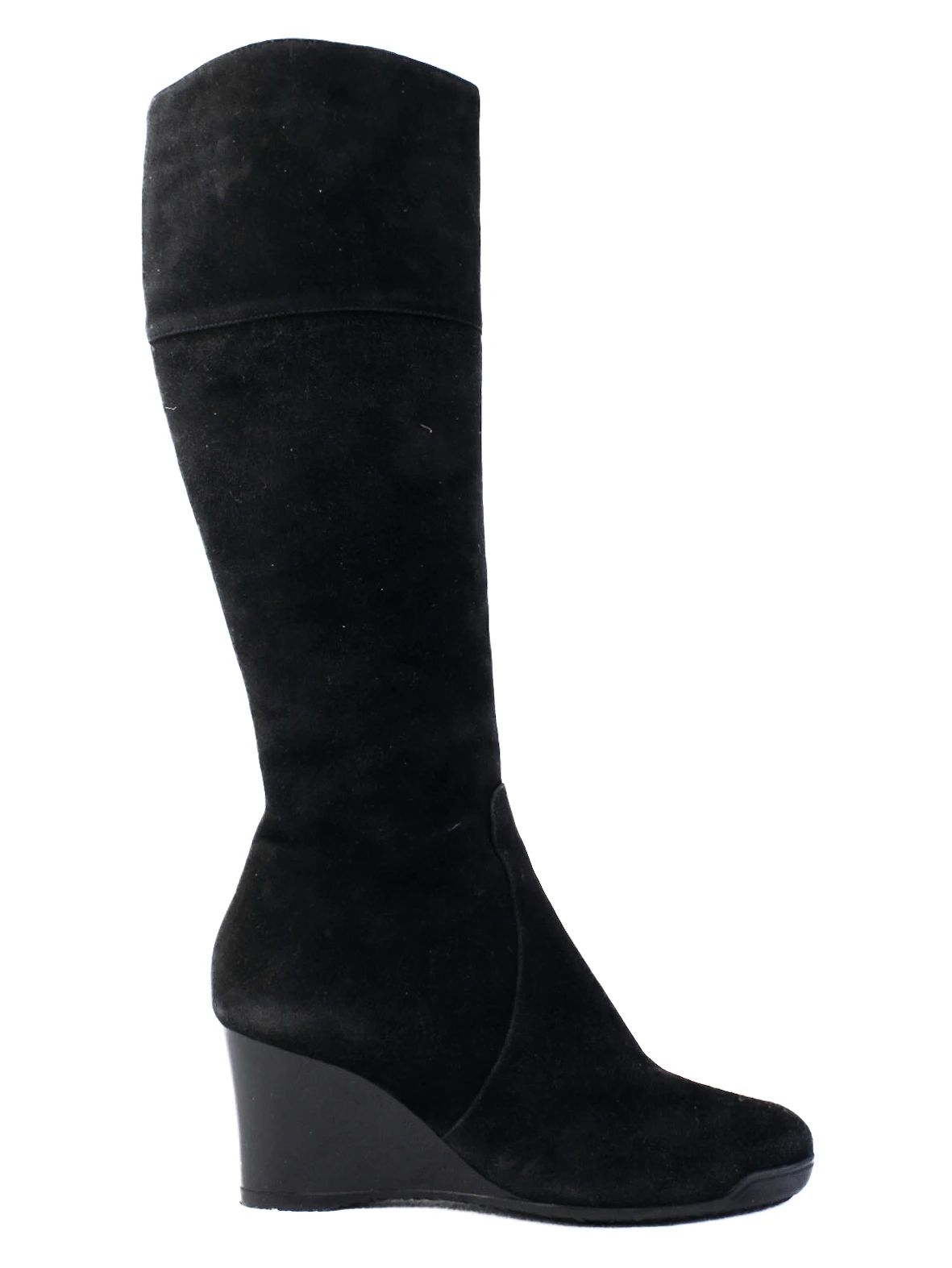 Perfect Giovanni Fabiani Black Leather Wedge-Heeled Boots Size 37