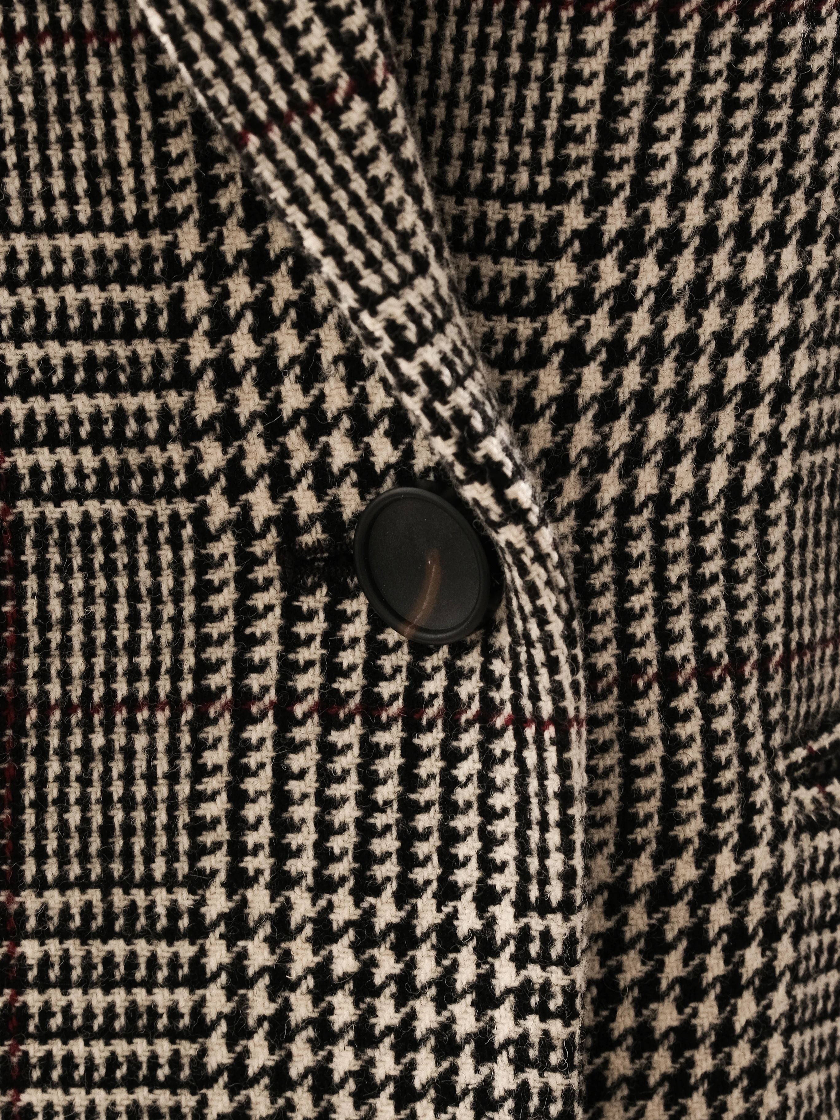 Excellent Reiss Wool Gray Plaid Blazer Double-Breasted Size XXS