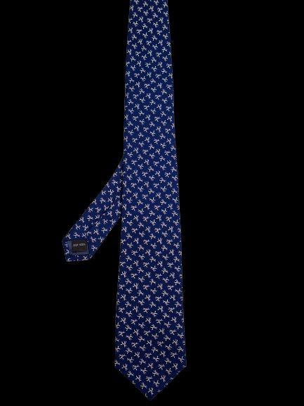 Uww Asia Excellent Blue Silk Tie with Abstract Design