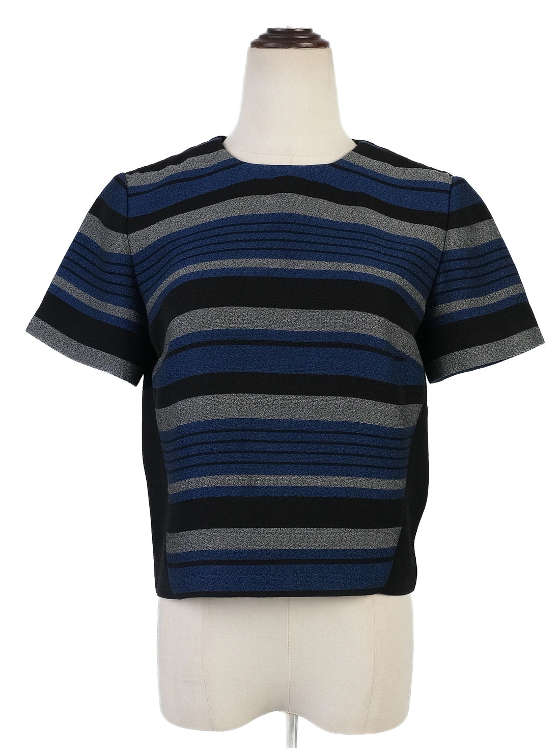 Excellent Proenza Schouler Striped Top Black Blue Gray Size S