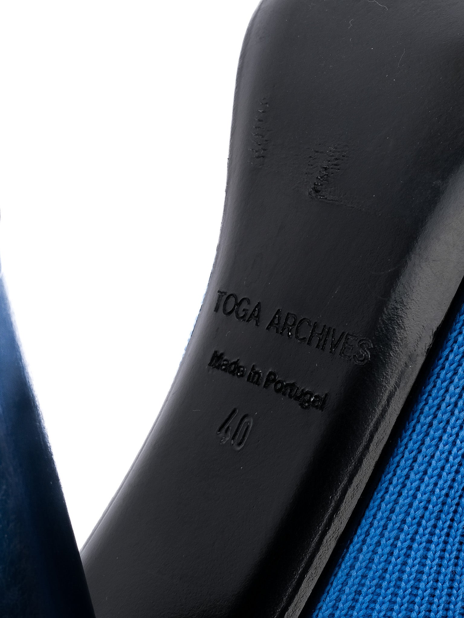 Perfect Toga Blue Textile Sock-Style Boots Size 40 with Chunky Heel