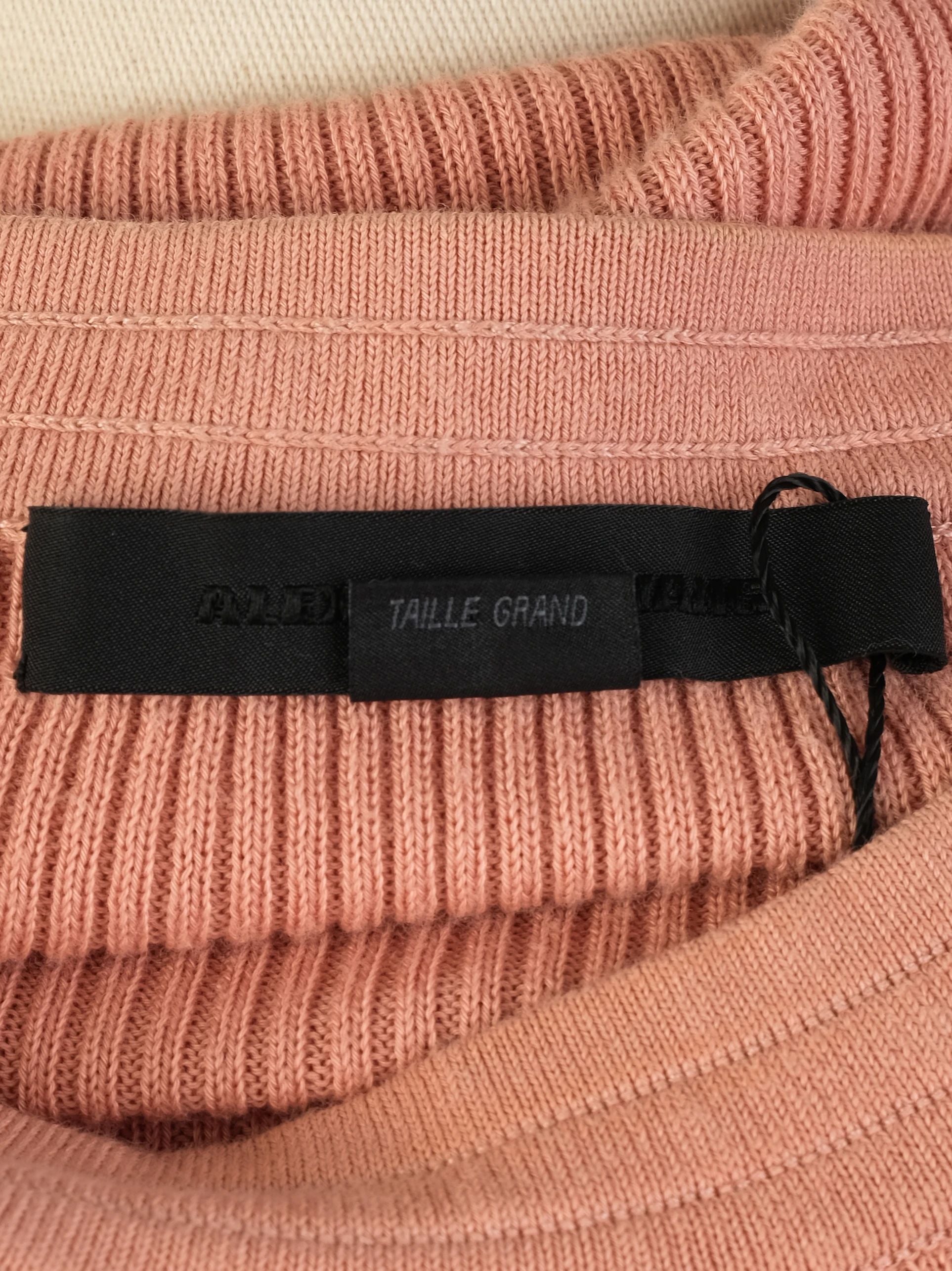 Excellent Alexander Wang Pink Cotton Ribbed Knit Top Size L