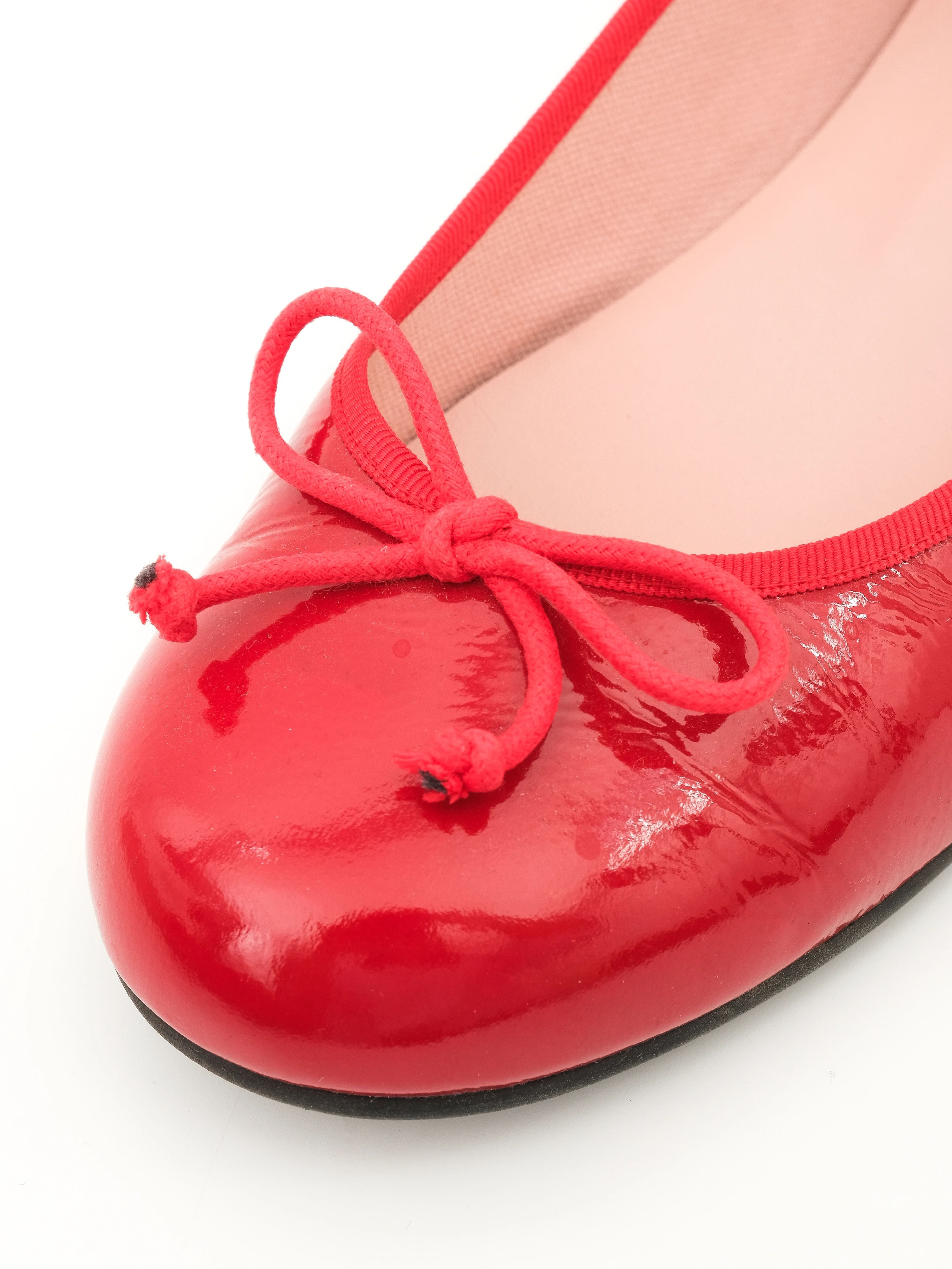 Excellent Pretty Ballerinas Red Leather Ballet Flats Size 36