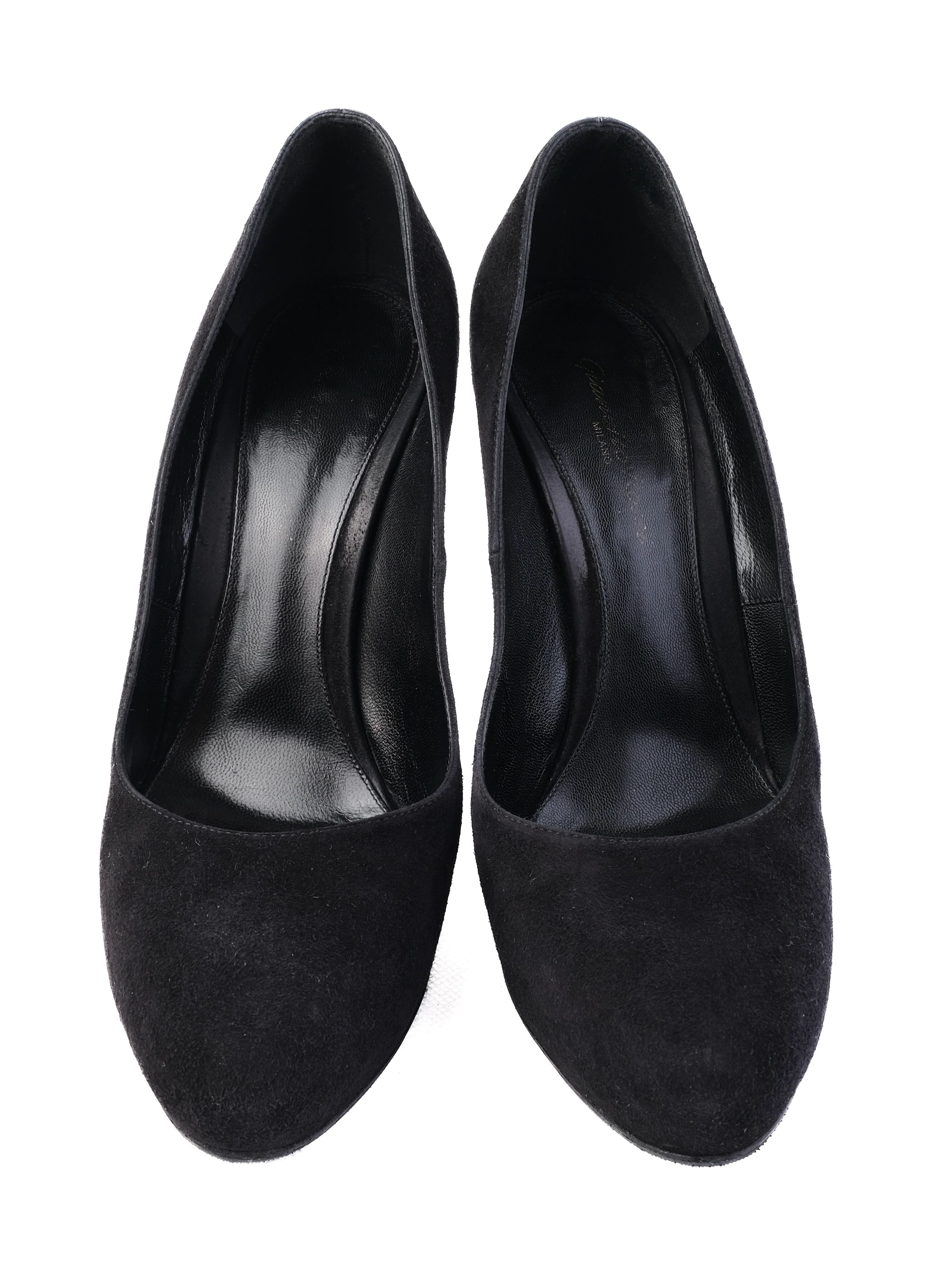 Excellent Gianvito Rossi Black Leather High Heels Size 38.5