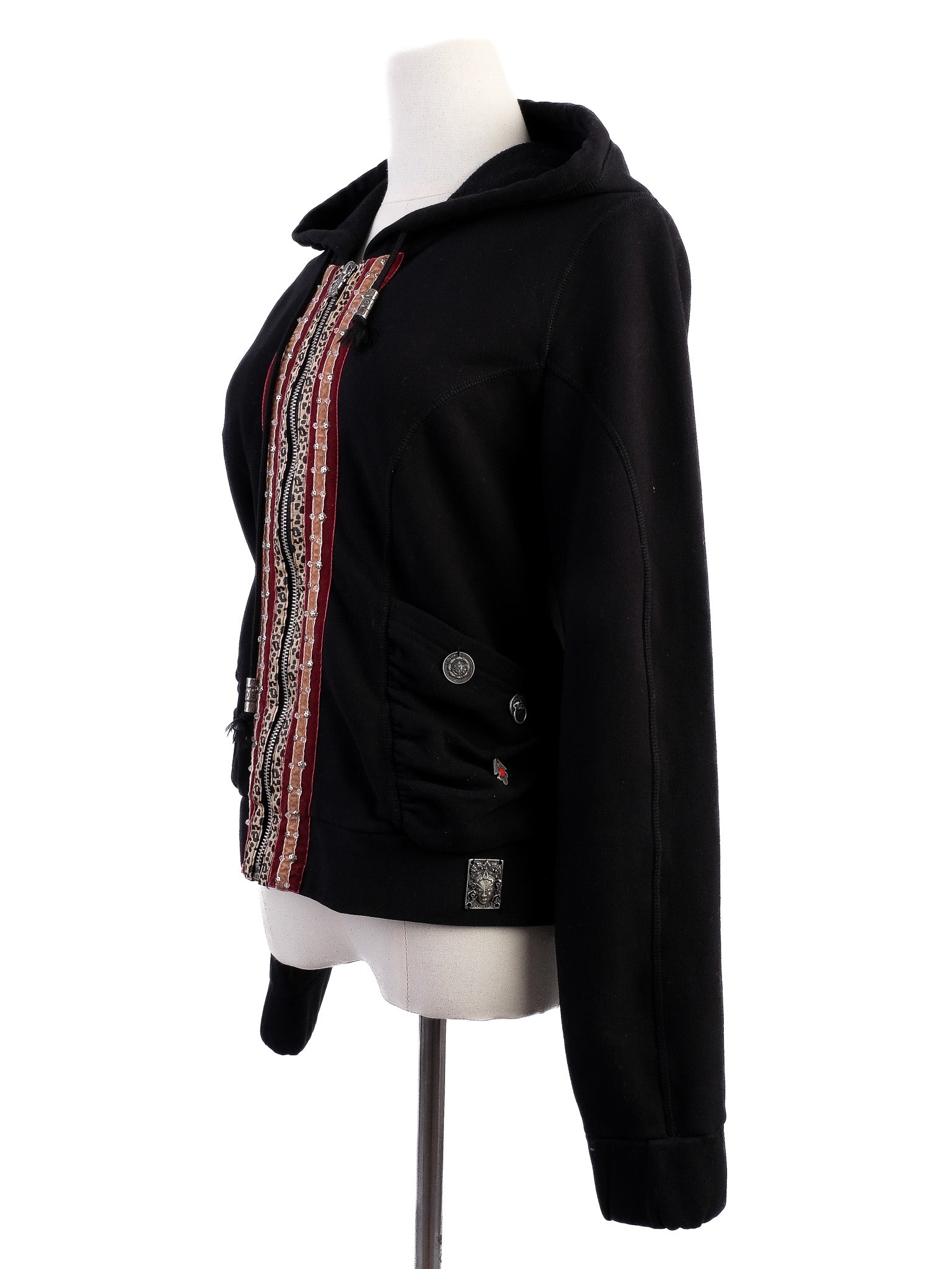 Excellent John Galliano Black Cotton Hoodie Size M with Unique Design