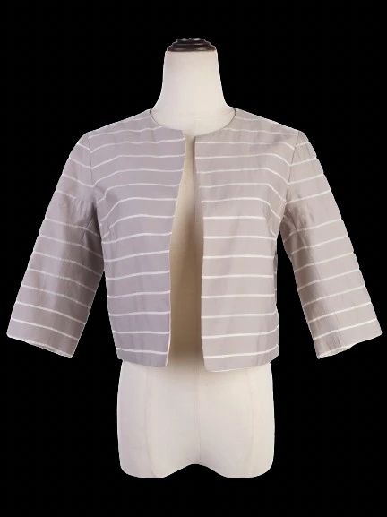 Excellent Weekend MaxMara Gray Silk Cropped Jacket Size S