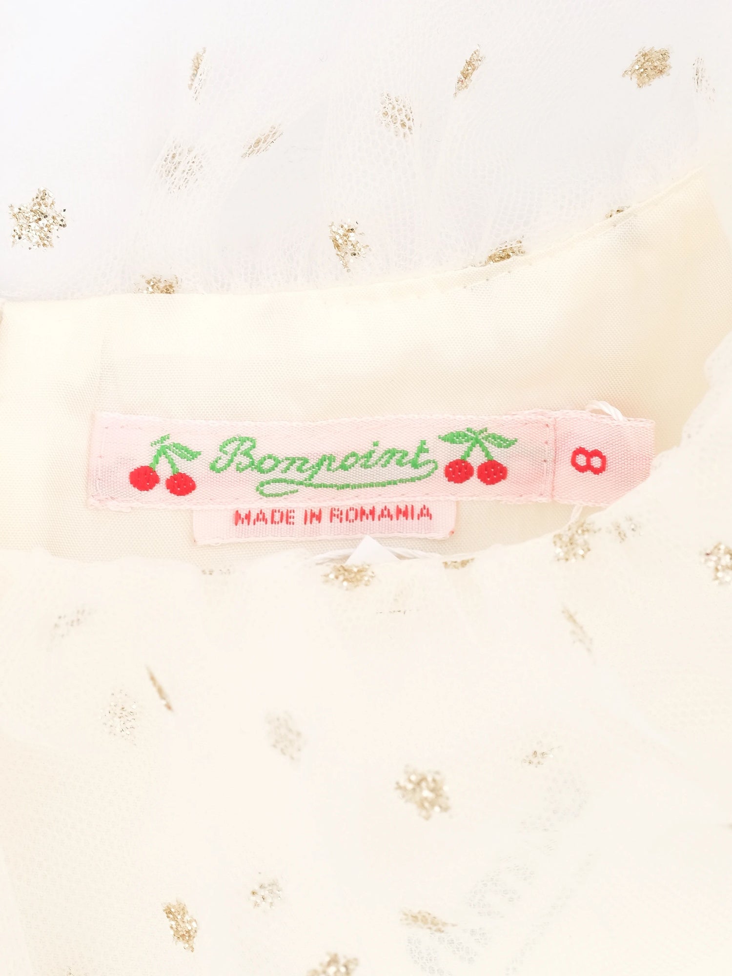 Excellent Bonpoint White Nylon Dress for Kids Size 7