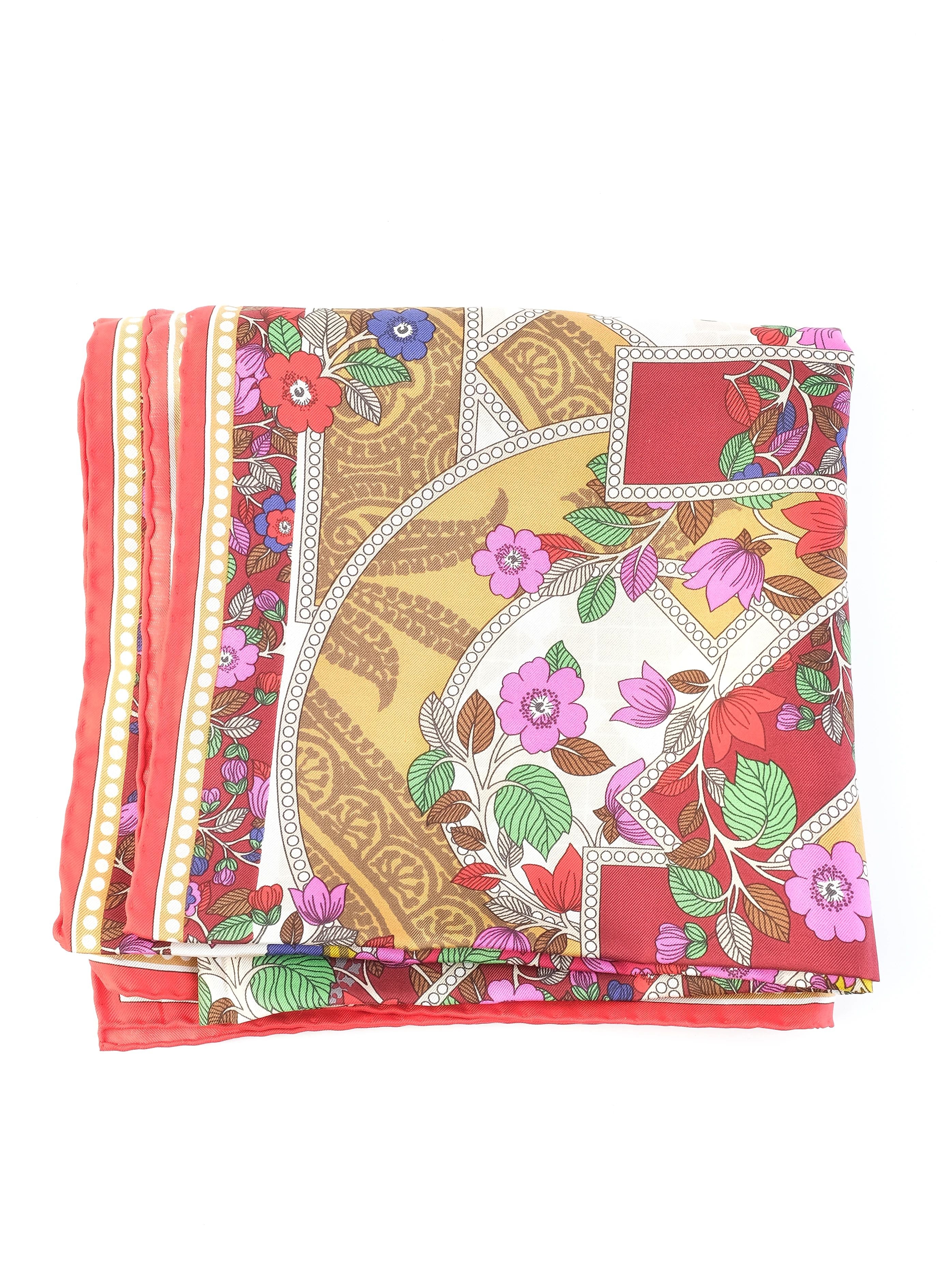 NEW Kenzo Floral Patterned Silk Scarf Colorful Design Women